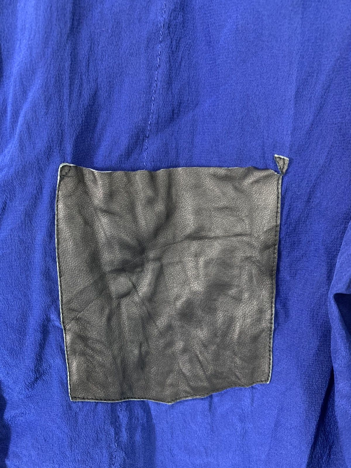 Sandro Loose blue blouse sandro with black faux leather Size M / US 6-8 / IT 42-44 - 6 Thumbnail