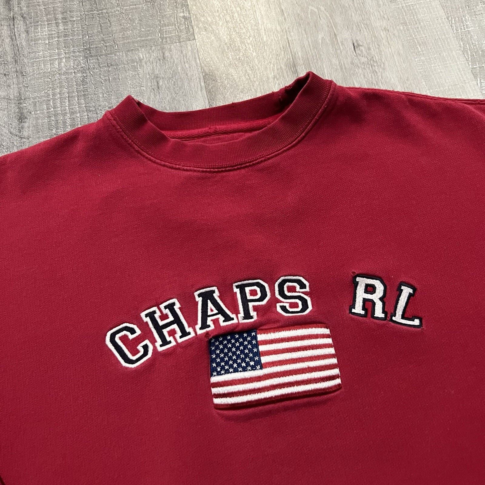 Chaps VTG Chaps Ralph Lauren Sweatshirt Men M Red Spell Out Y2K Size US M / EU 48-50 / 2 - 3 Thumbnail