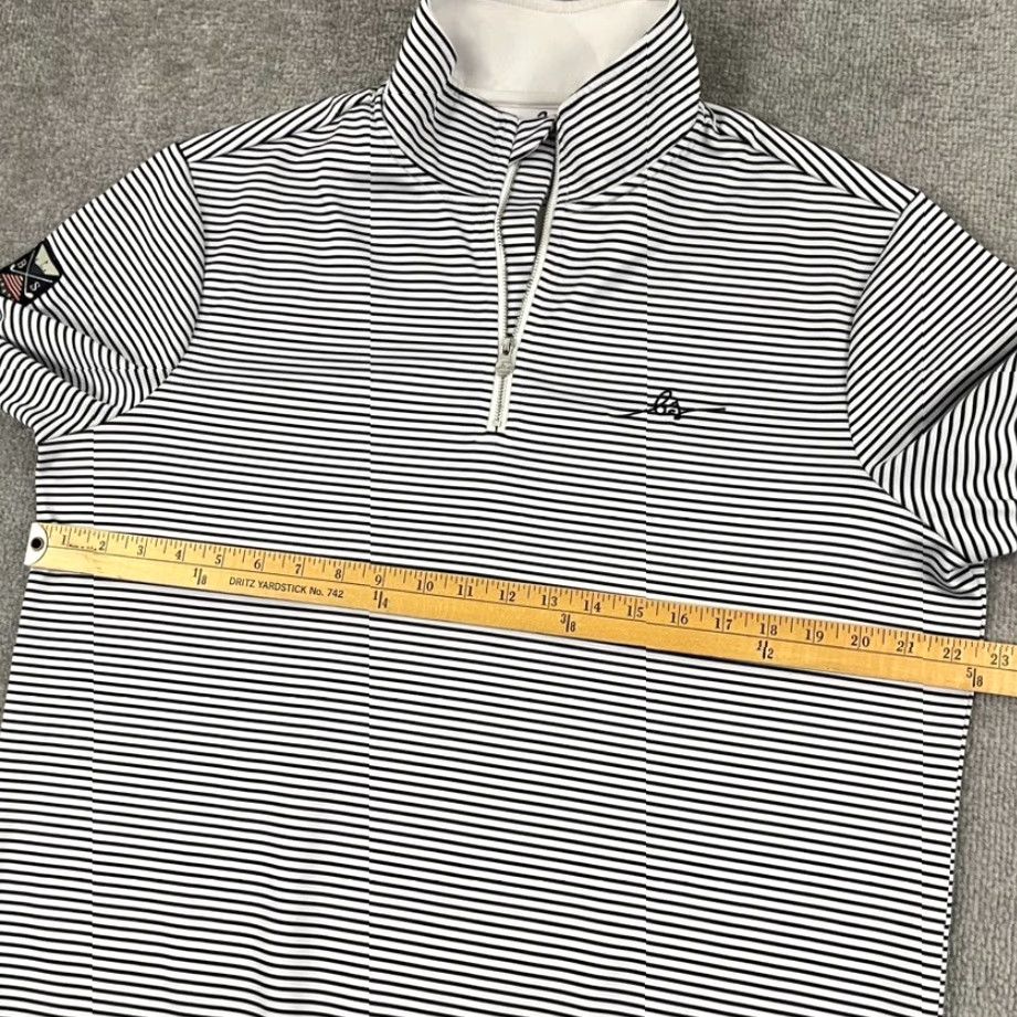 Vintage Boston Scott Golf Pullover Mens Large White Blue Striped Performance Stretch Shirt Size US L / EU 52-54 / 3 - 6 Thumbnail