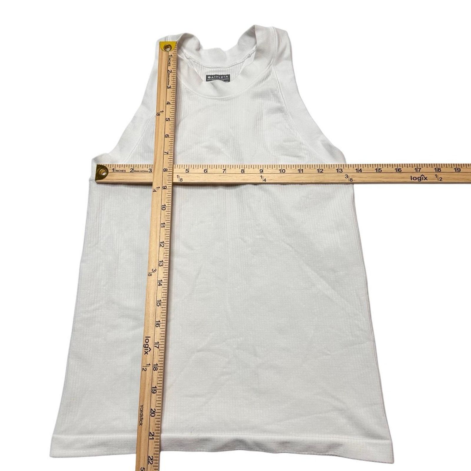 Athleta Athleta Size Medium White Ribbed Full Length Fitted Workout Size M / US 6-8 / IT 42-44 - 3 Thumbnail