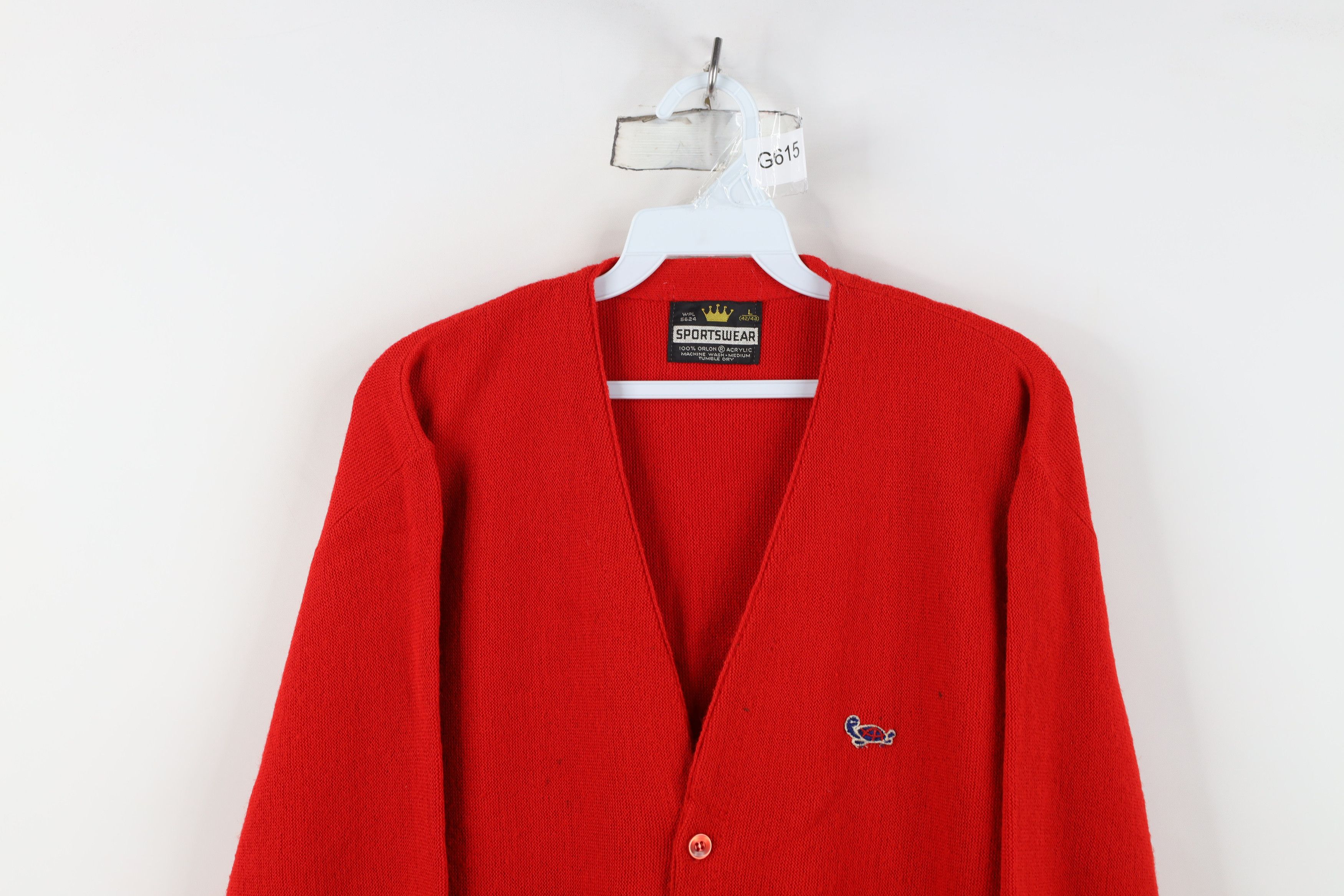 Vintage Vintage 60s Streetwear Turtle Logo Knit Cardigan Sweater USA Size US L / EU 52-54 / 3 - 2 Thumbnail