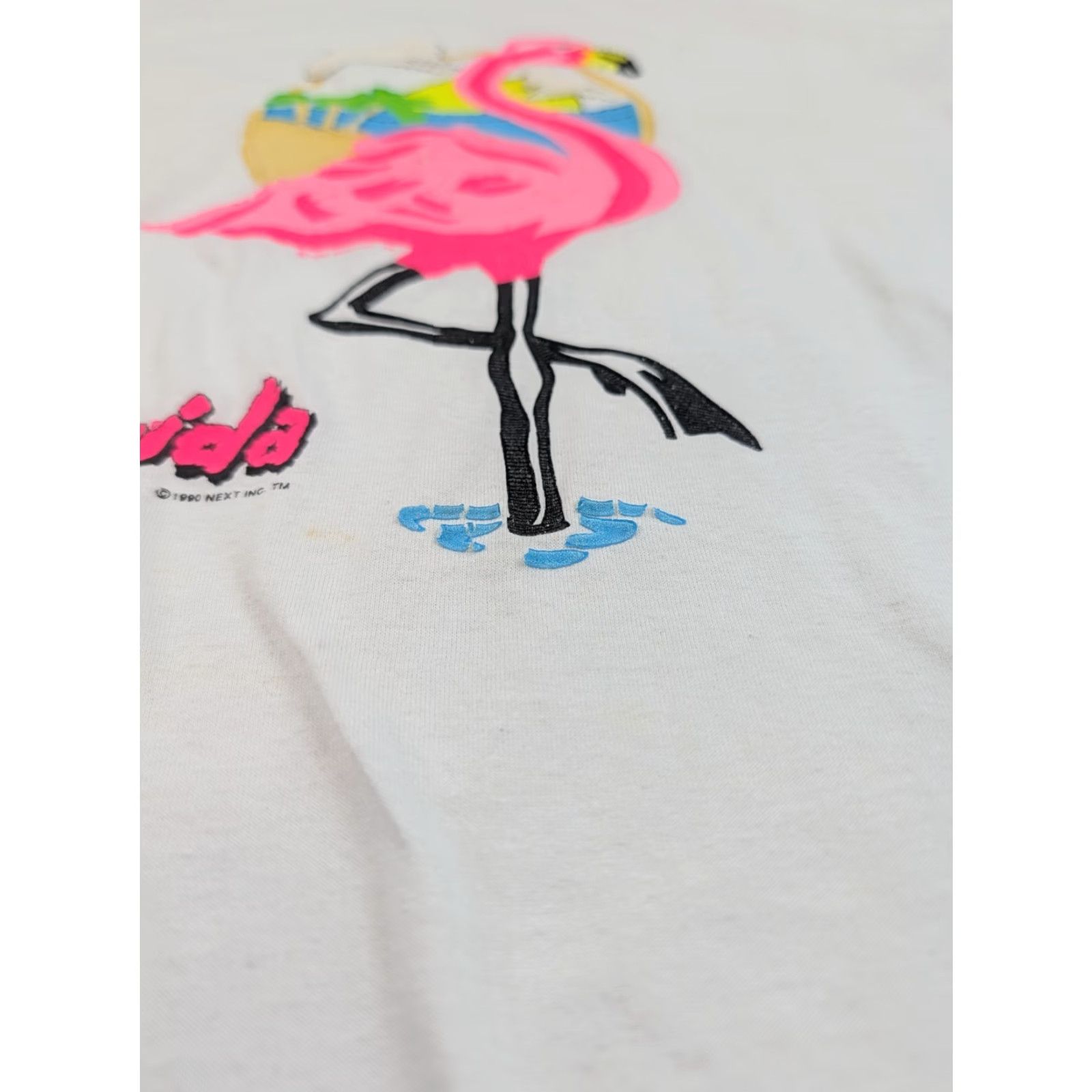Jerzees VINTAGE Florida T-Shirt Mens L White Cotton Polyester Logo Graphic 1990s Short Sleeve St. Augustine Size US L / EU 52-54 / 3 - 5 Thumbnail
