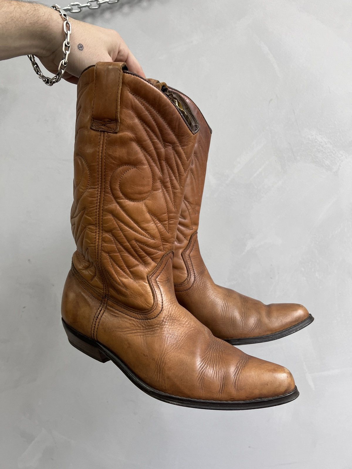 Other MOTO WESTERN GUIDI BUFFALO STYLE LEATHER BOOTS 90s Size US 10 / EU 43 - 12 Thumbnail