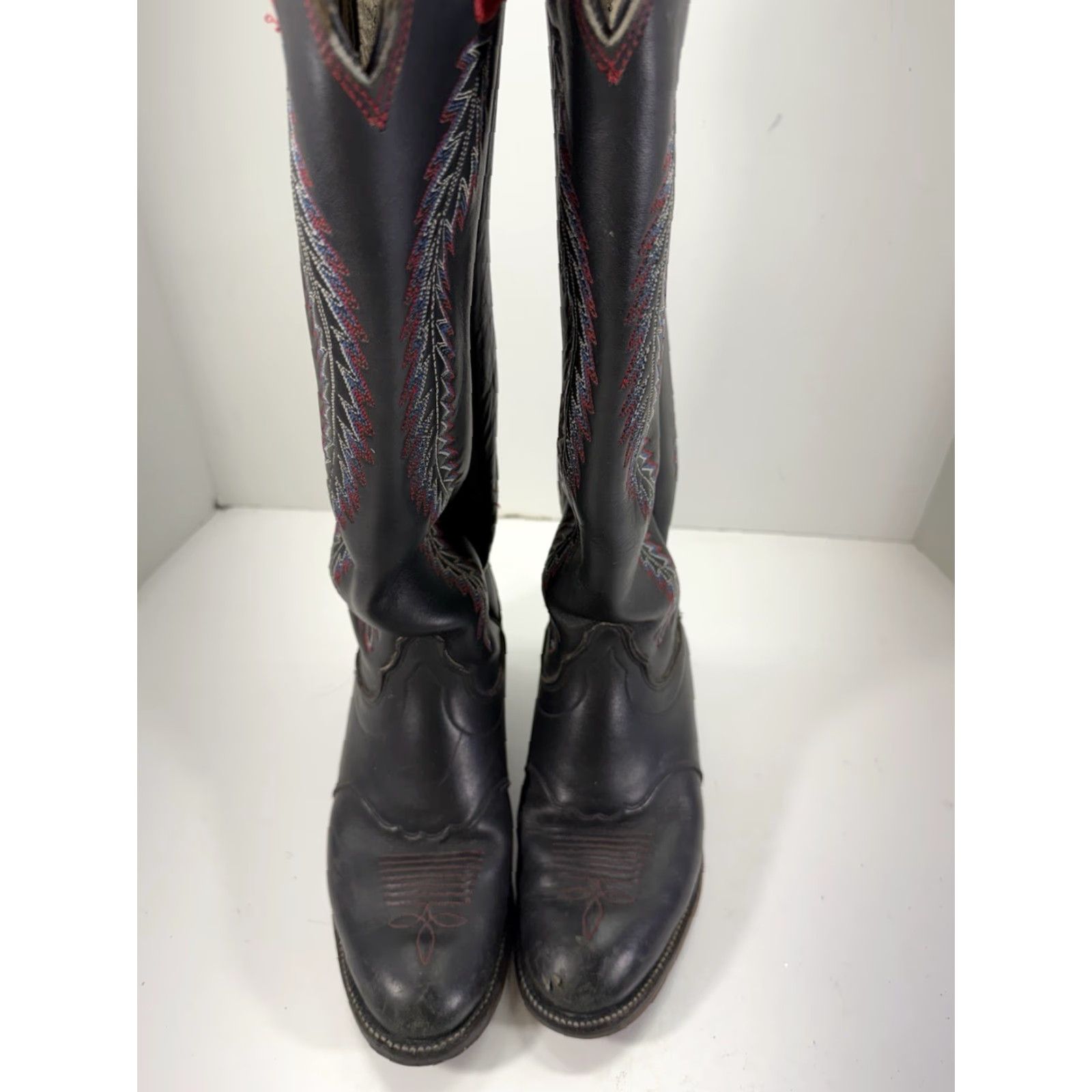 Vintage VINTAGE Olathe 20 Buckaroo Boots Men Size 8 D Black Leather Western USA Boots Size US 8 / EU 41 - 2 Thumbnail