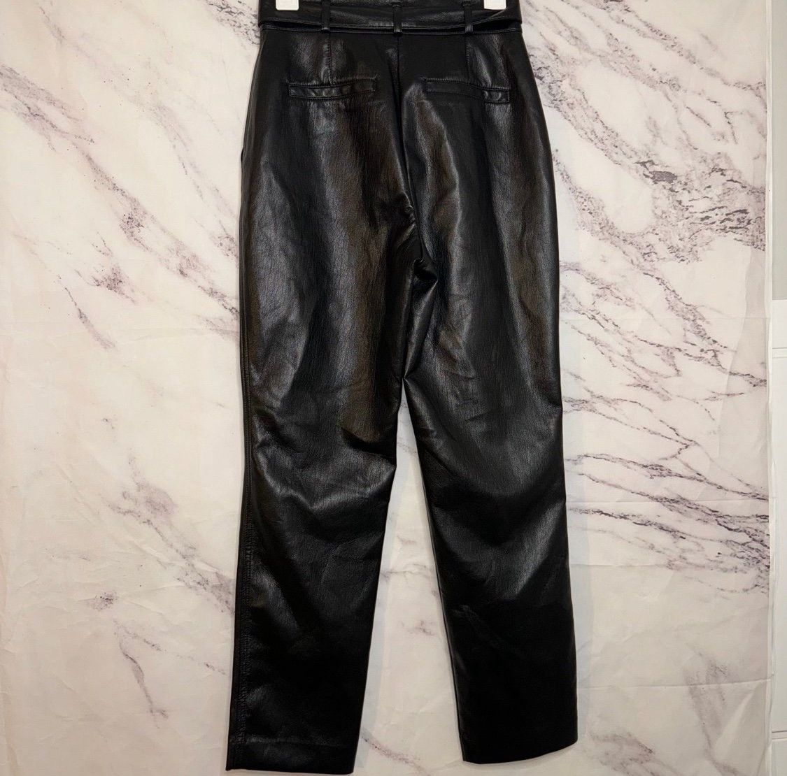 Aritzia Aritzia Babaton Belted Vegan Leather Pants Size 26" / US 2 / IT 38 - 2 Thumbnail