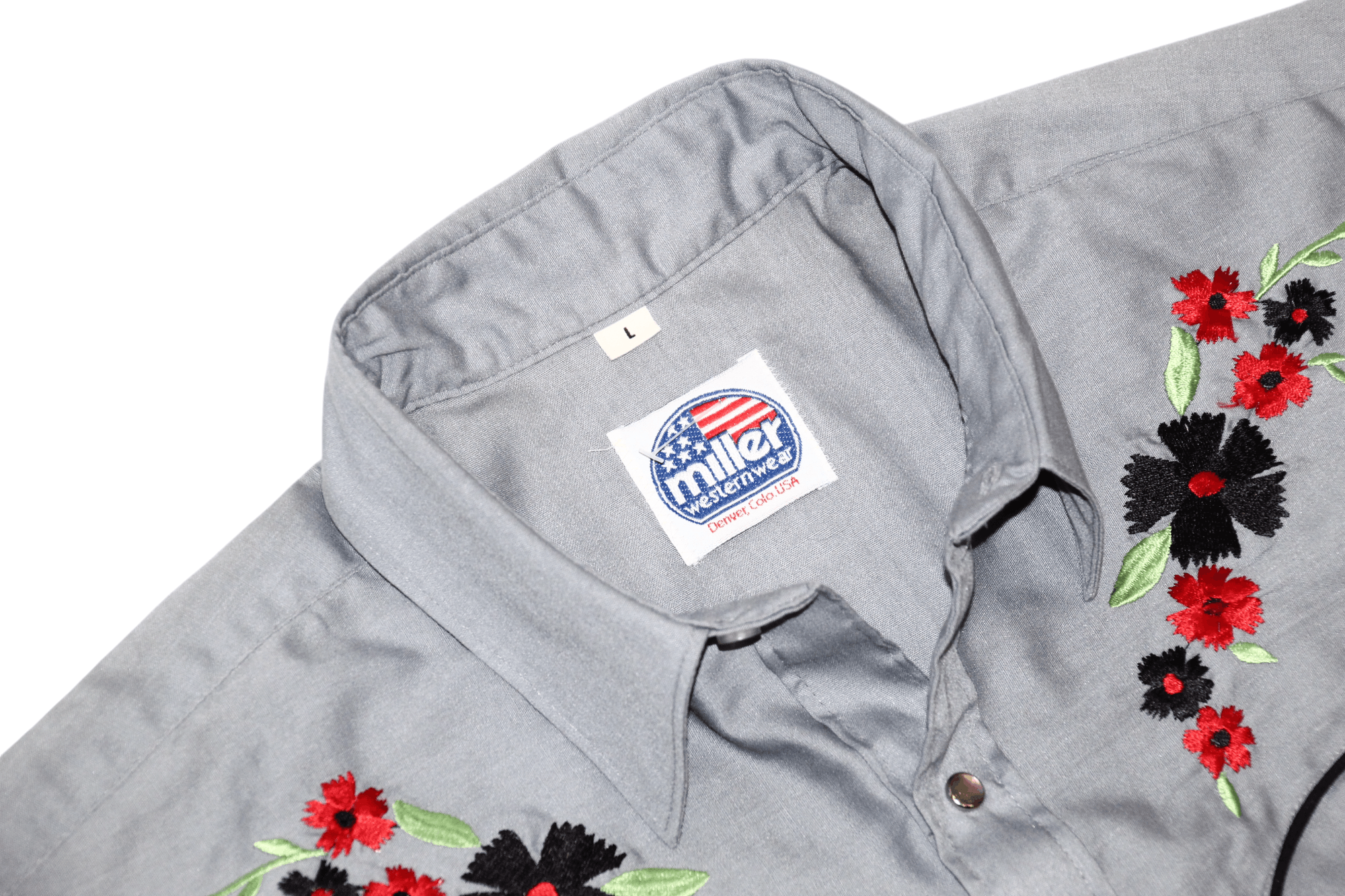 Cowboy Equipment 70's MILLER Western Wear Pearl Snap button Shirt Size US L / EU 52-54 / 3 - 2 Thumbnail