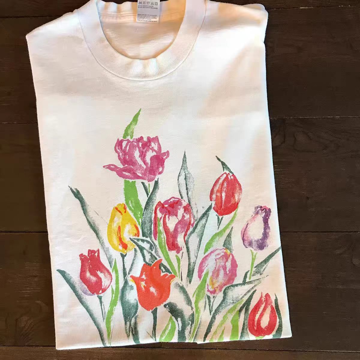Vintage White washed vintage floral print t-shirt Size US M / EU 48-50 / 2 - 2 Thumbnail