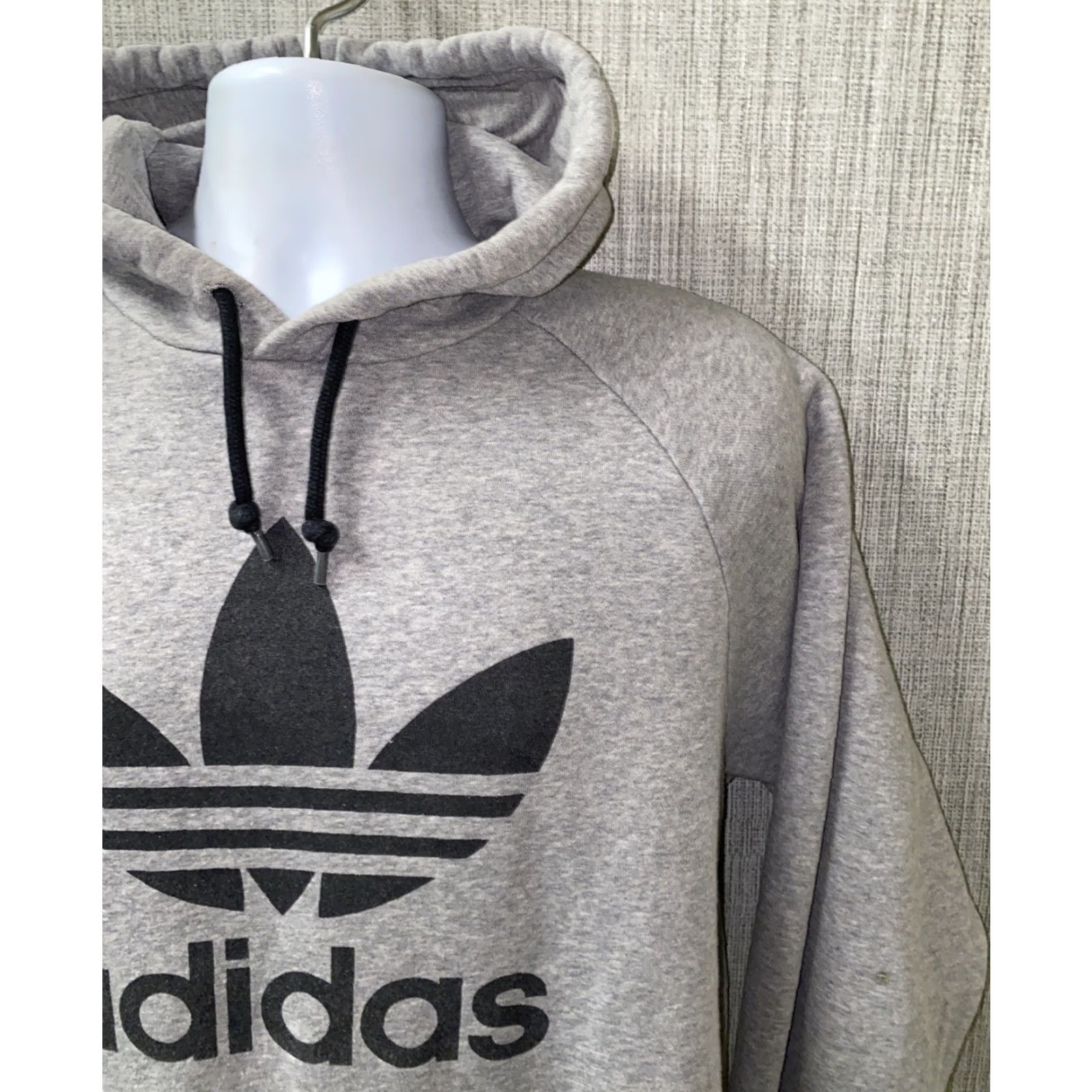 Adidas Adidas Hoodie Pullover Mens M Gray Fleece Lined 22.5 In Armpit Size US M / EU 48-50 / 2 - 2 Thumbnail