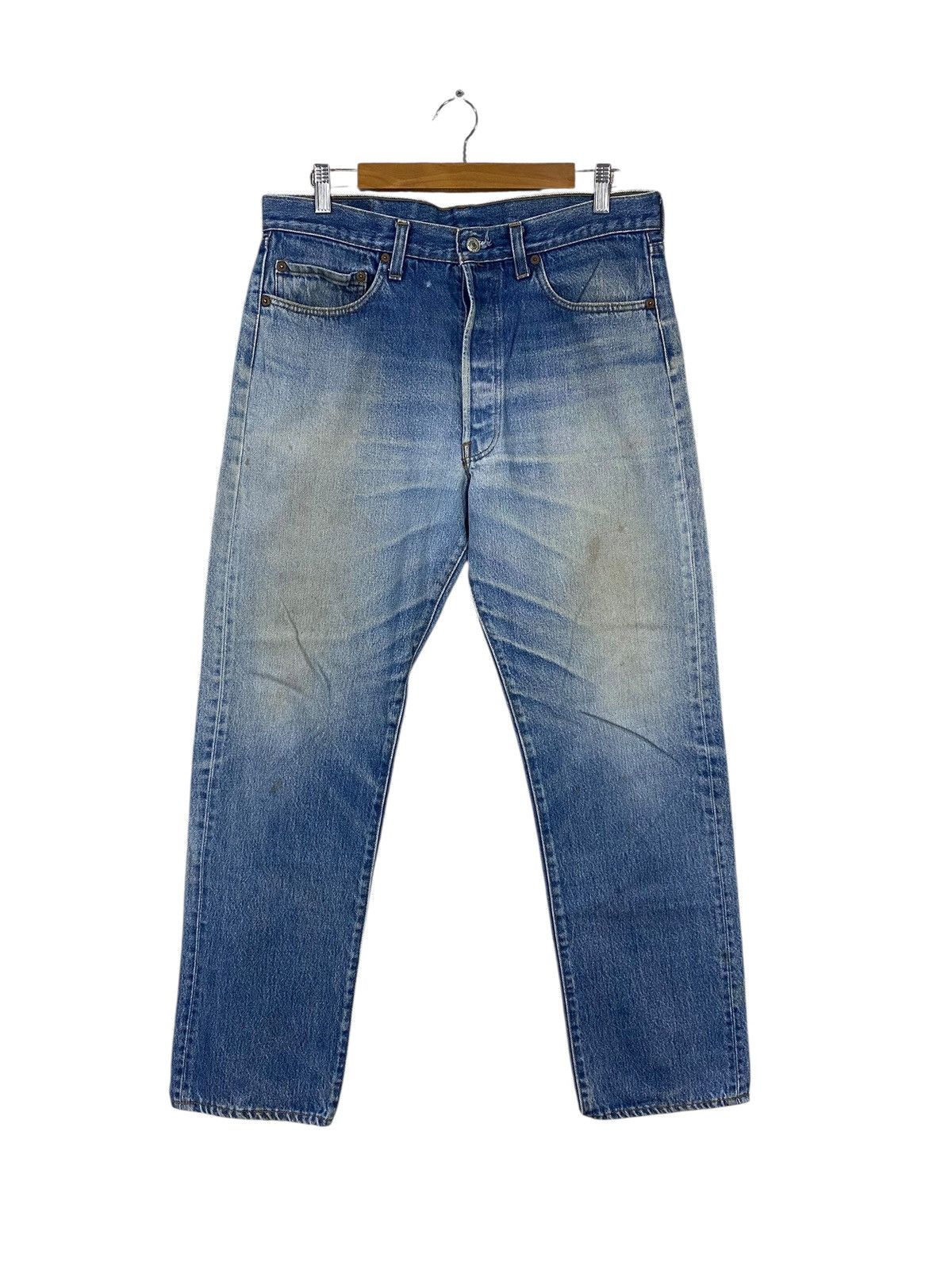 Levi's Vintage 70s 1501-0117 single R denim W35 distressed Size US 35 - 1 Thumbnail