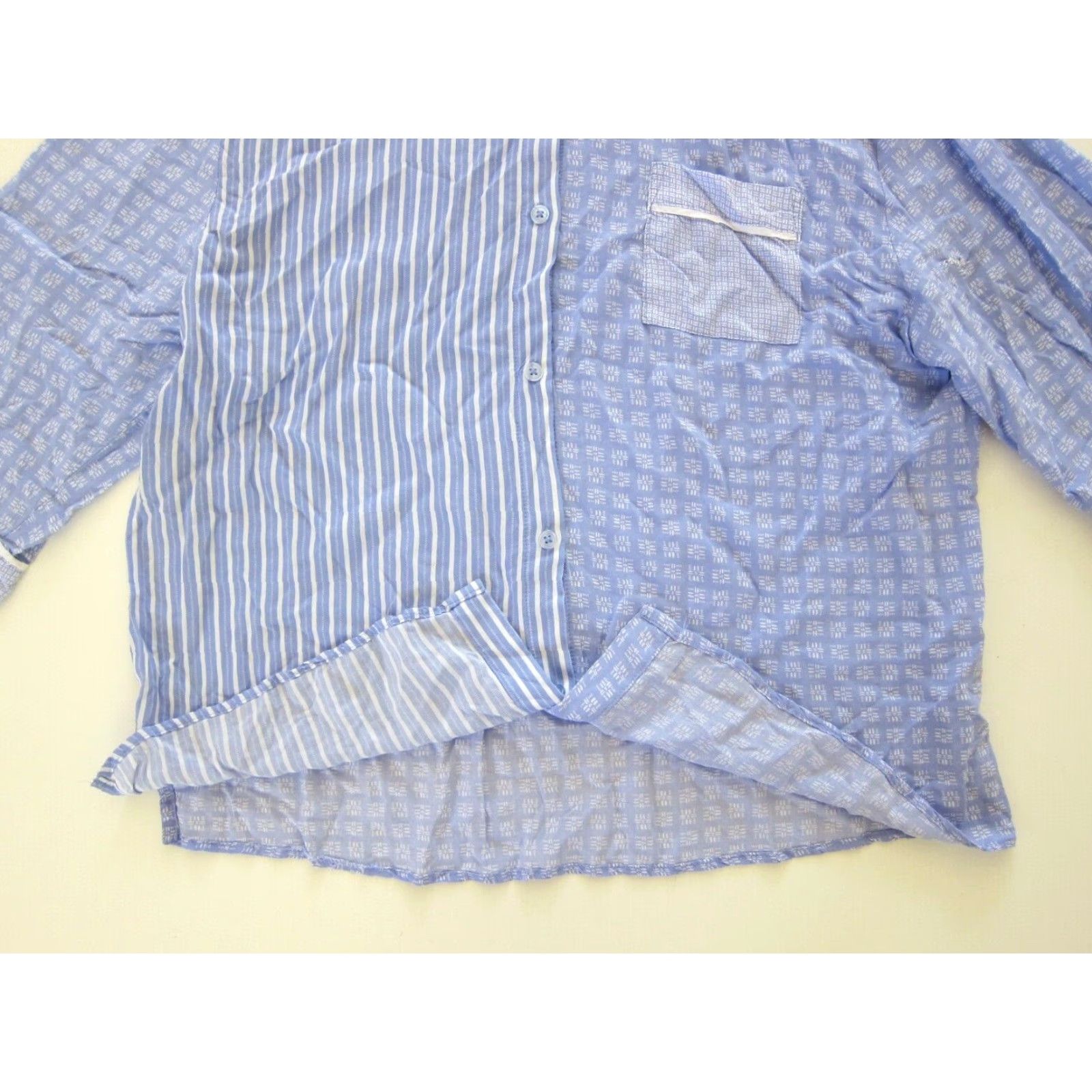 DKNY Vtg DKNY 100% Rayon Purple White Stripe Button Down Collared Pajama Shirt Large Size L / US 10 / IT 46 - 5 Thumbnail
