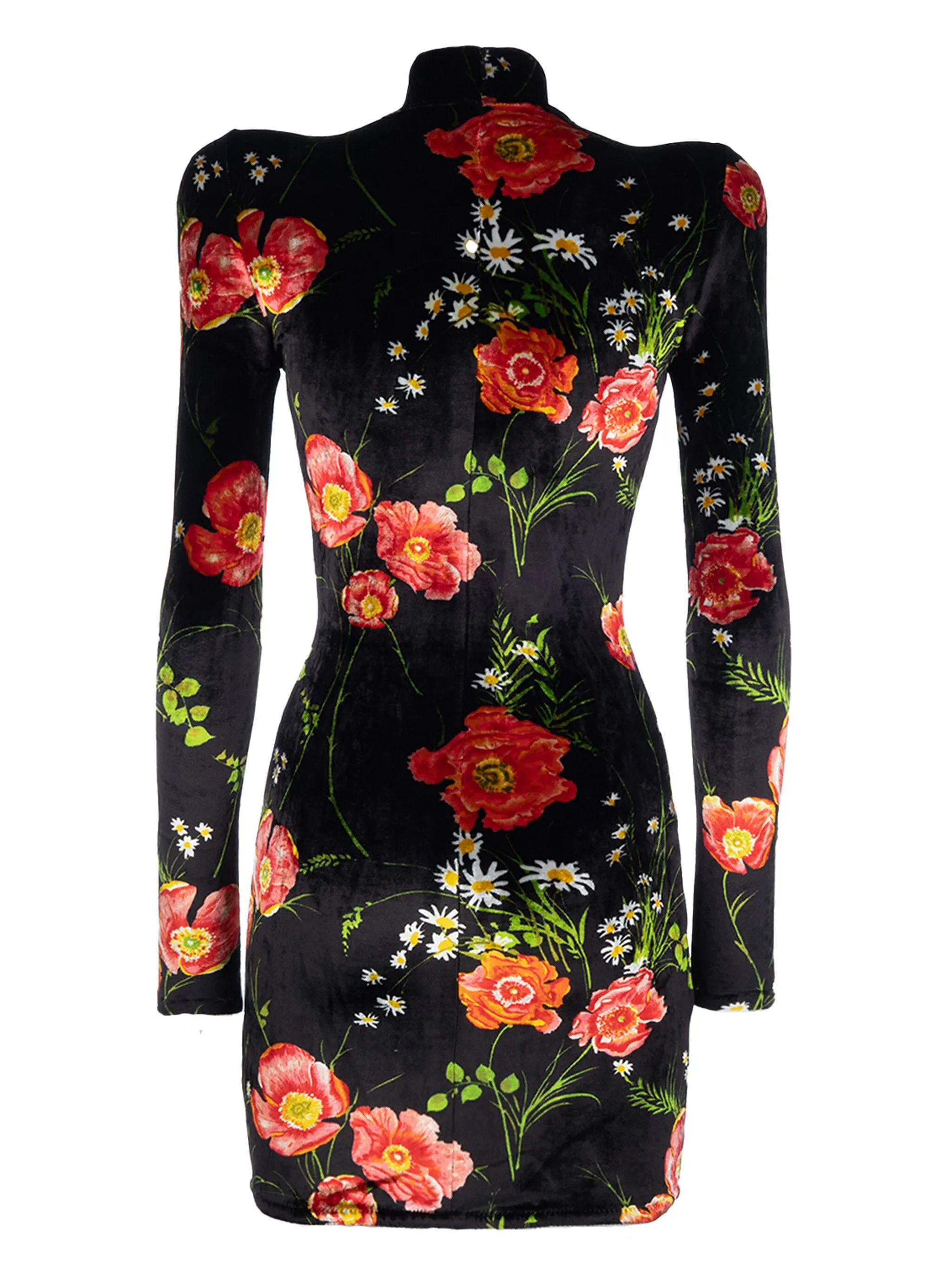 Balenciaga o1mt1gz0125 Poppy Turtleneck Dress in Multicolor Size S / US 4 / IT 40 - 2 Thumbnail