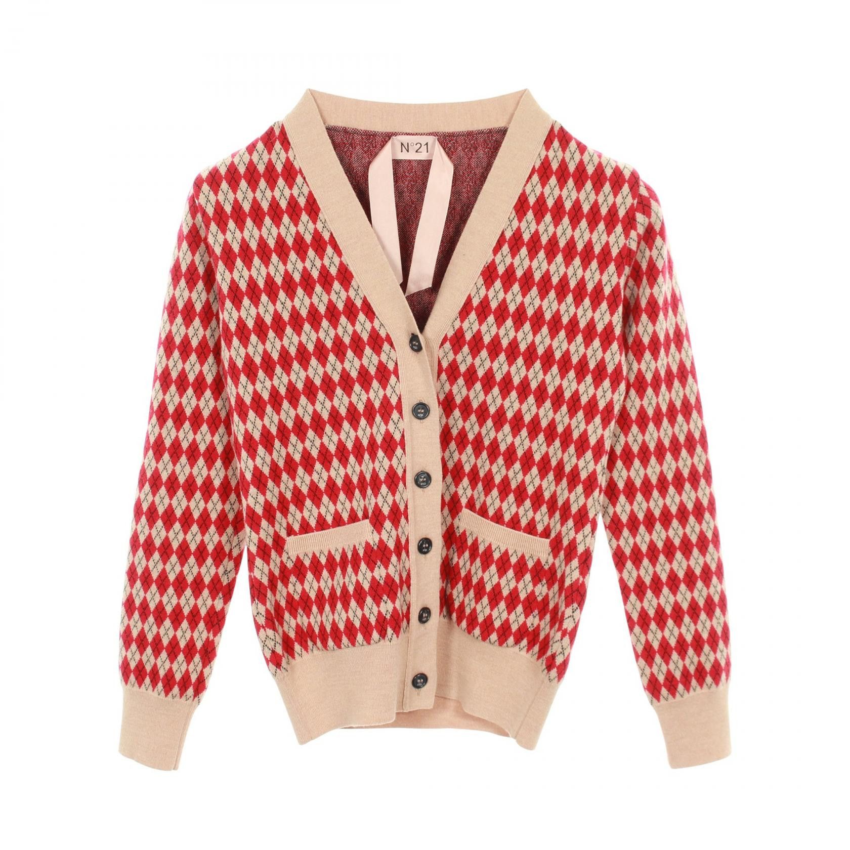 Other Other N21 Argyle Wool Cardigan Textile Tops C25IN280A0137088 DUTY FREE for USA Size ONE SIZE - 1 Thumbnail