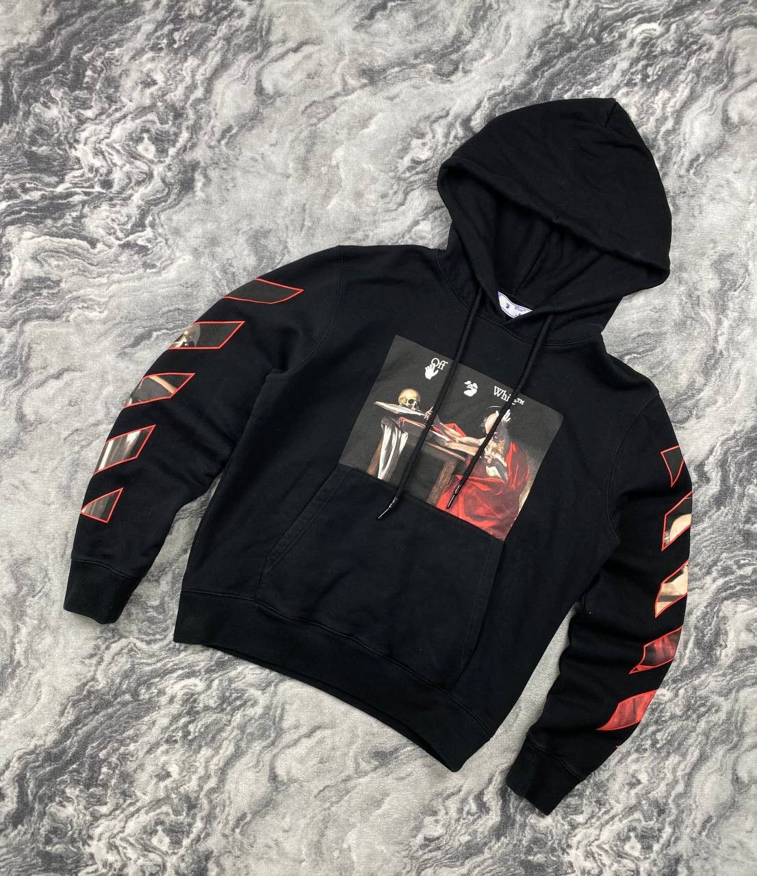 Off-White Off-White Caravaggio Diag Sleeve Hoodie Big Logo Men Size M Size US M / EU 48-50 / 2 - 2 Thumbnail