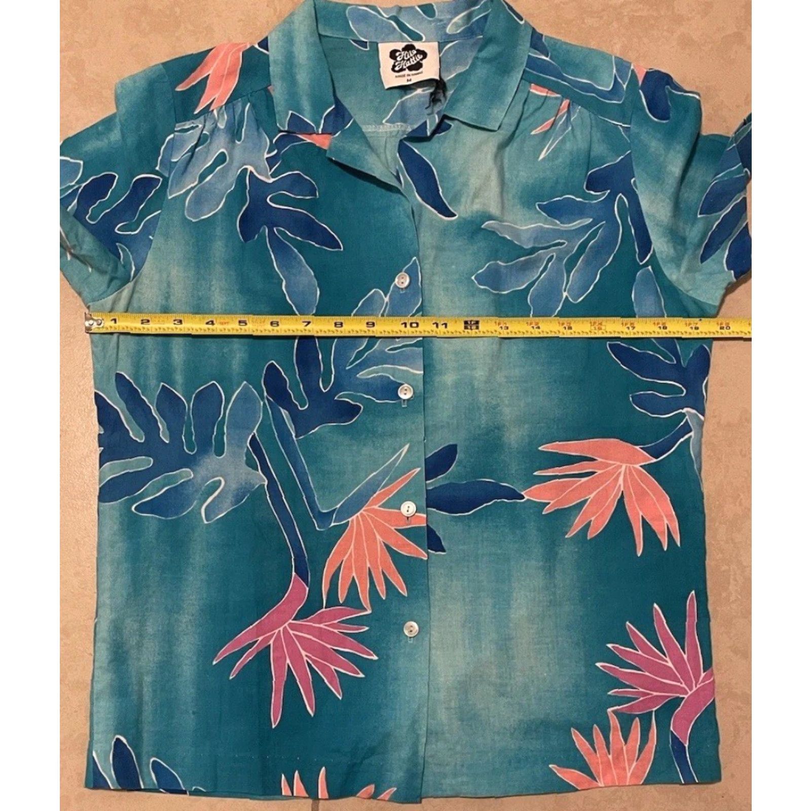 Hilo Hattie VINTAGE Hilo Hattie All Over Print Shirt M Women Blue Floral Button-Up Short Sleeve 90s 80s Hawaii Surf Beach Fashion Size M / US 6-8 / IT 42-44 - 5 Thumbnail
