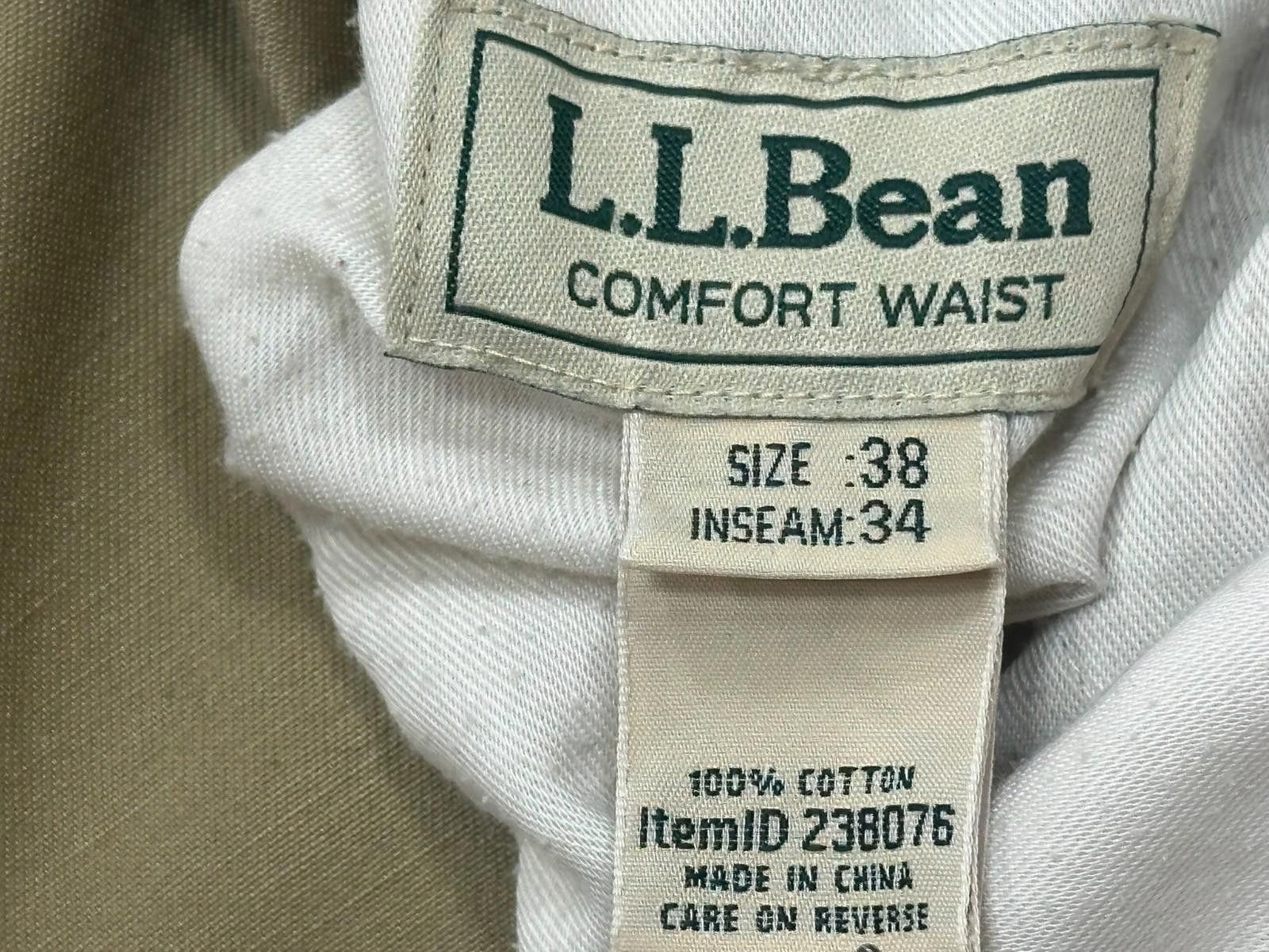 L.L. Bean LL Bean Pleated Comfort Waist Cotton Chinos Brown Mens 38/34 Size US 38 / EU 54 - 6 Thumbnail