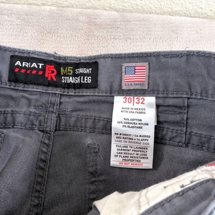 Ariat Ariat FR Flame Resistant M5 Straight Leg Cargo Pants Grey Men 30x30 Size US 30 / EU 46 - 3 Thumbnail