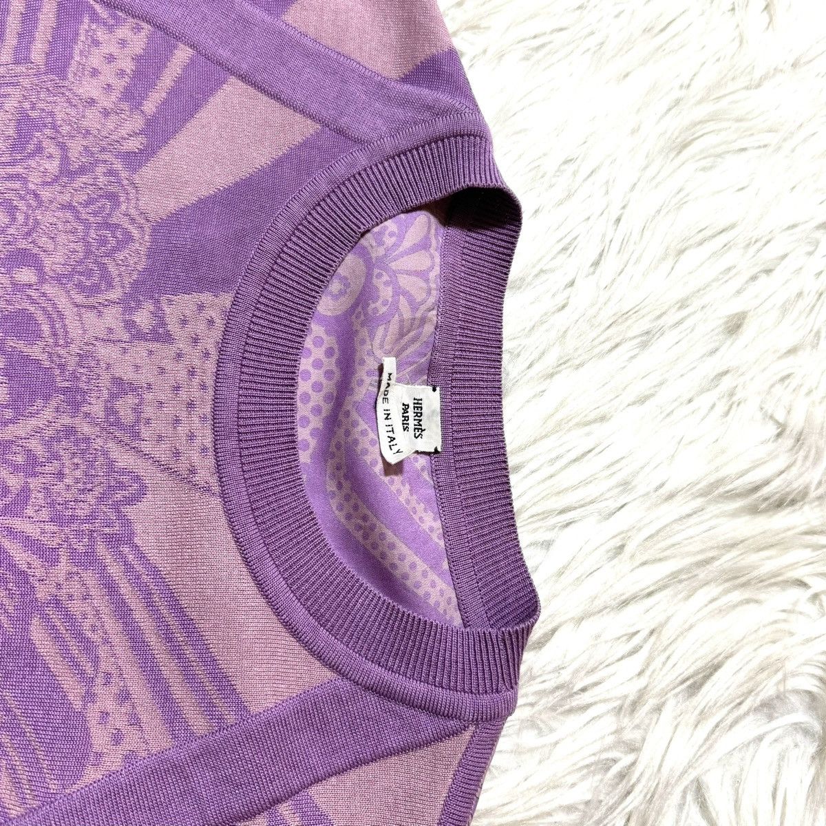 Hermes Hermes art design switching, floral knit sweater, Size XXS / US 00 / IT 34 - 8 Thumbnail