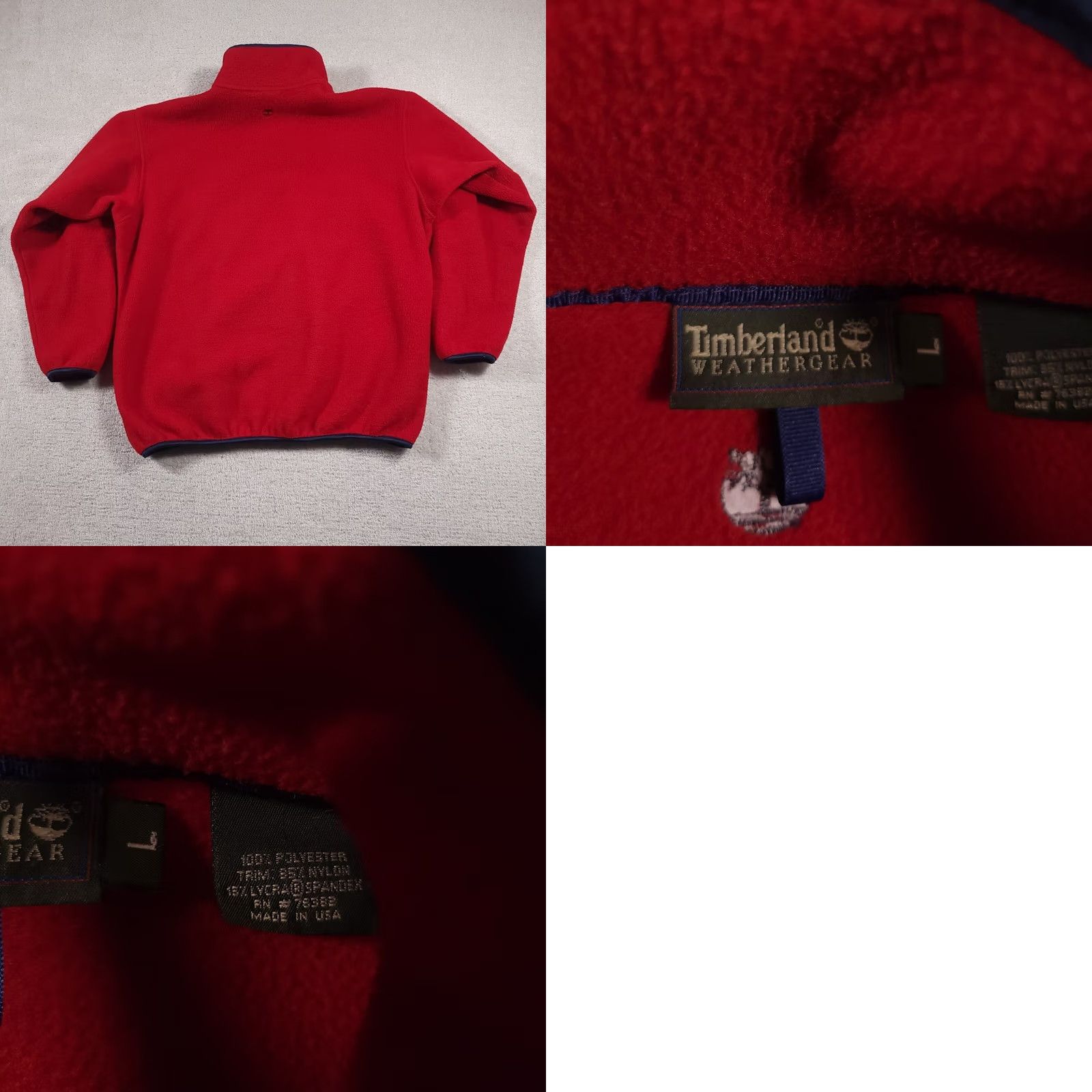 Timberland VINTAGE Timberland Weather Gear Jacket Fleece Mens L Red 1/4 Snap USA Made Size US L / EU 52-54 / 3 - 9 Thumbnail