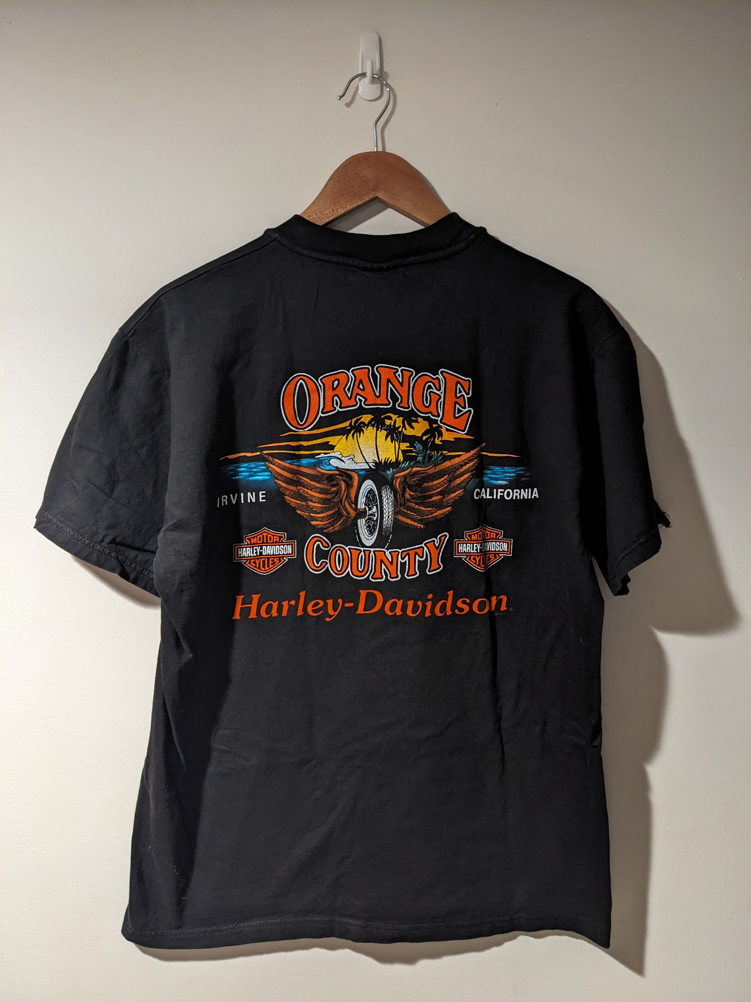 Harley Davidson Vintage 1997 Harley Davidson Bald Eagle Orange T-Shirt Size US L / EU 52-54 / 3 - 6 Thumbnail