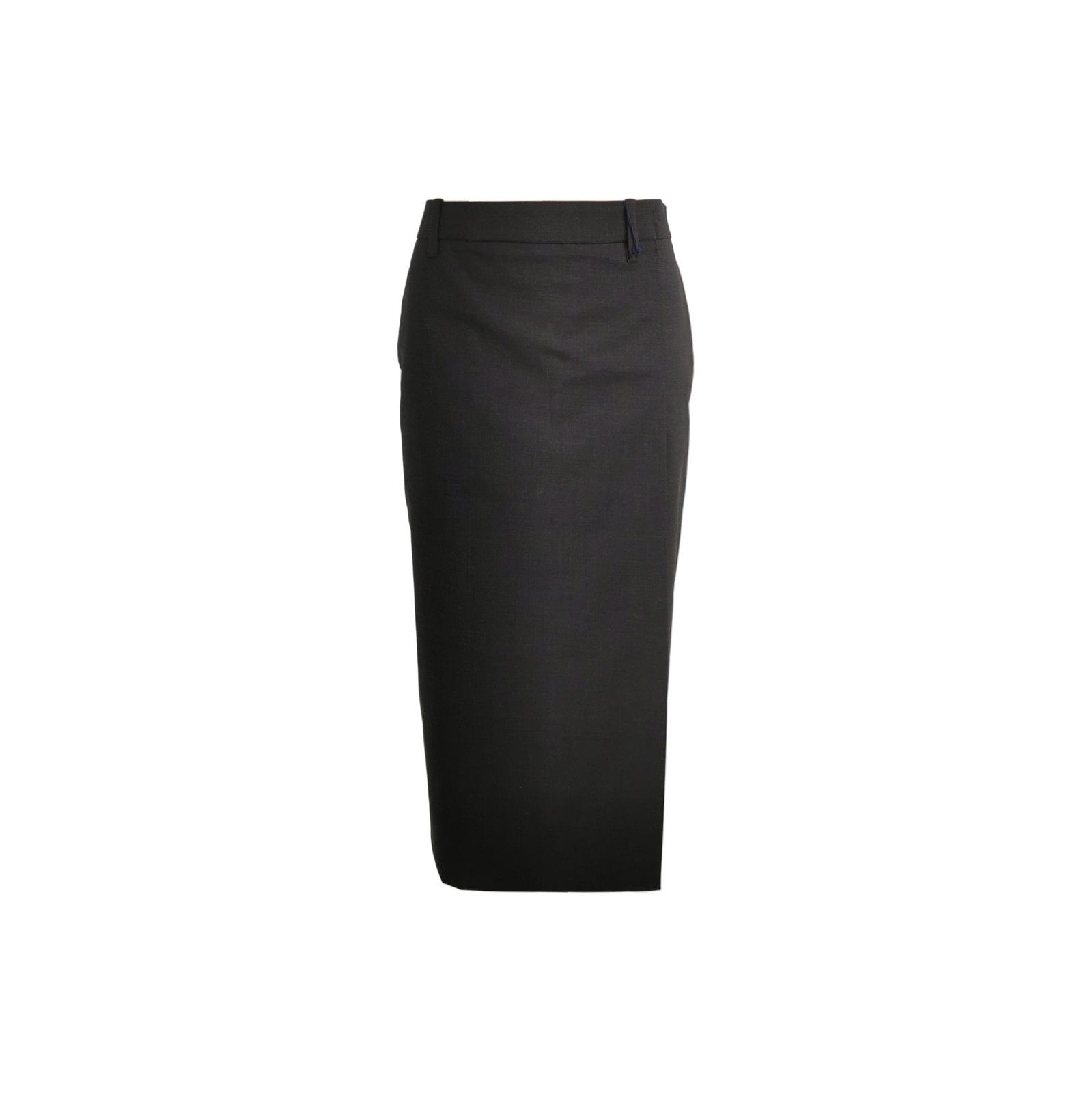 Prada Prada Woolen Midi Skirt in Elegant Black 0089 Size 38" / US 16 / IT 52 - 1 Thumbnail