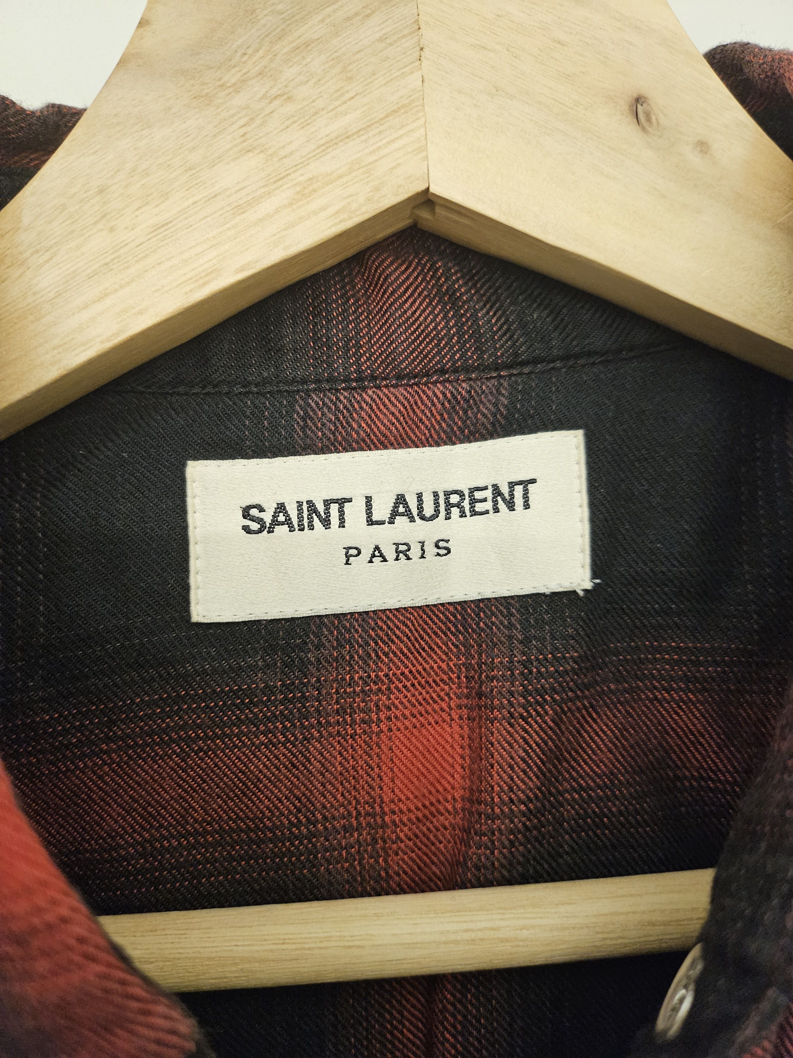 Hedi Slimane × Saint Laurent Paris FW13 AW13 Shadow Plaid Western Flannel Shirt Size US S / EU 44-46 / 1 - 3 Thumbnail