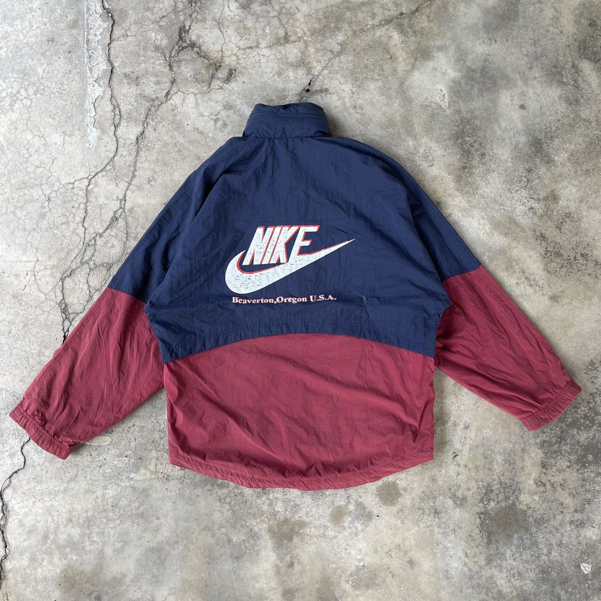 🔥🔥Vintage Nike Big Swoosh Hidden Hoodie Zipper Light Jacket