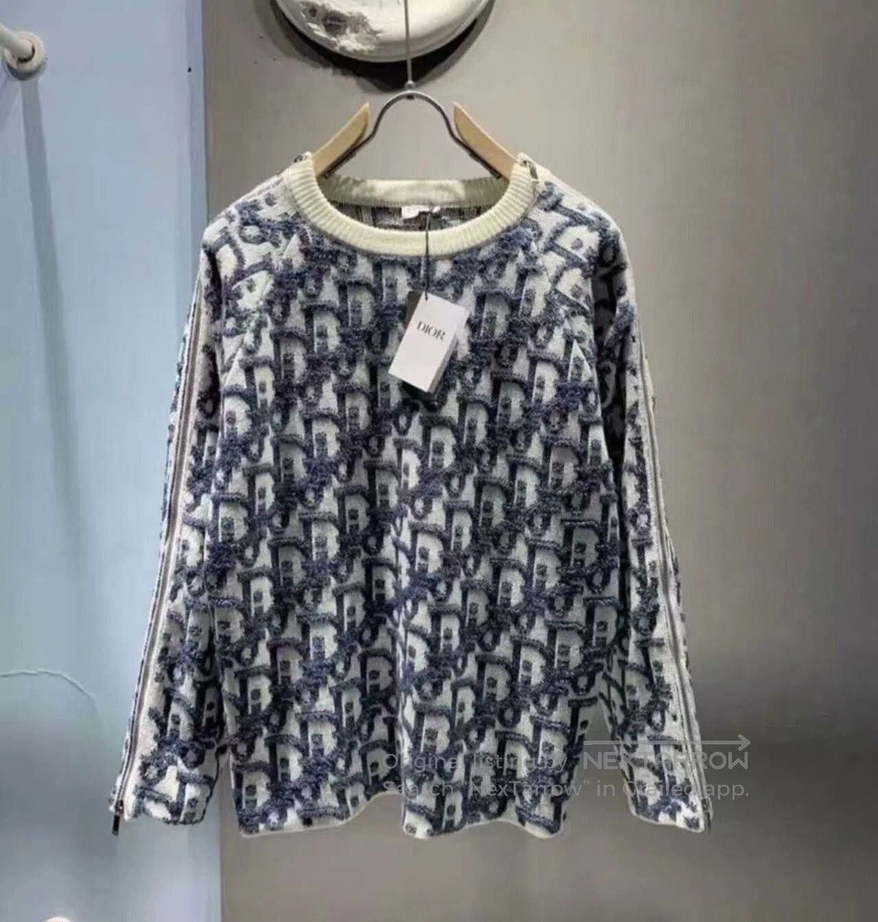 Dior Dior Blue and White Sweatshirt with Zip. Size US S / EU 44-46 / 1 - 1 Thumbnail