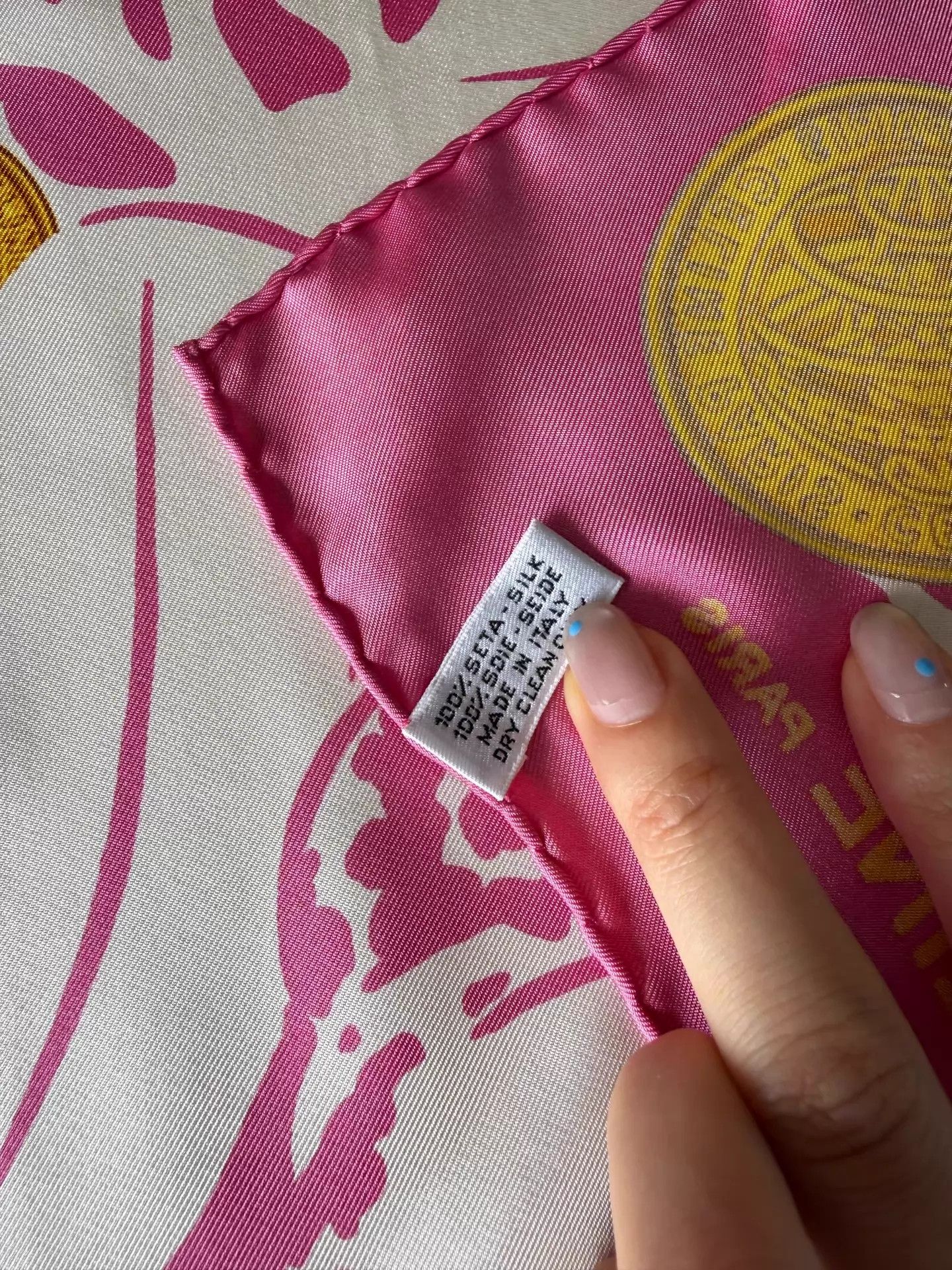Celine Celine Vintage Pink Gold Coin Silk 90cm Scarf Underwater Size ONE SIZE - 6 Thumbnail