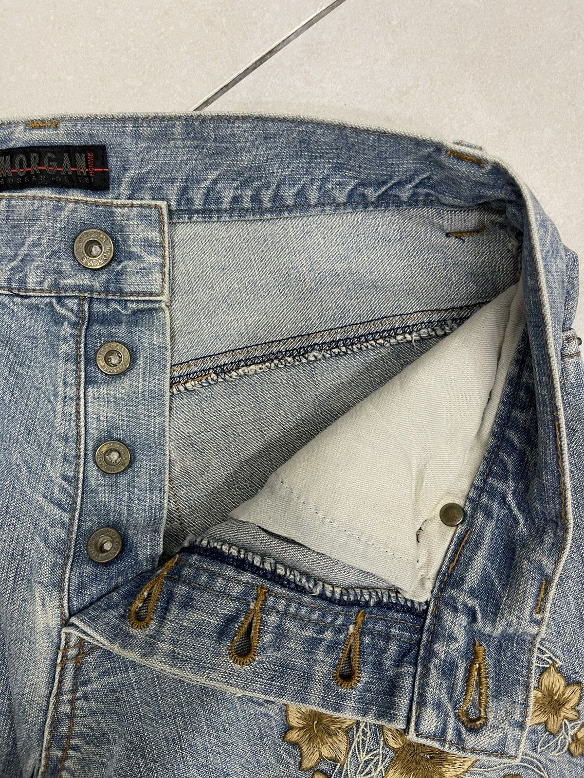 Morgan Homme Archival Morgan Homme Floral Embroidered Flare Denim Size US 30 / EU 46 - 4 Thumbnail