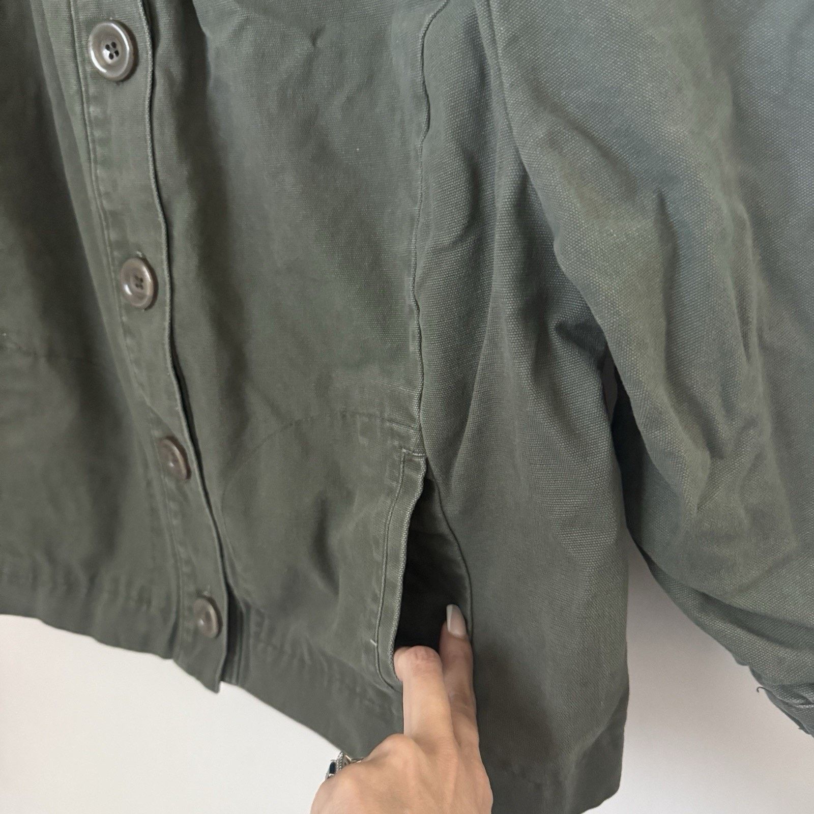 Other Studio Works Canvas Cropped 3/4 Sleeve Casual Career Jacket Size S / US 4 / IT 40 - 5 Thumbnail