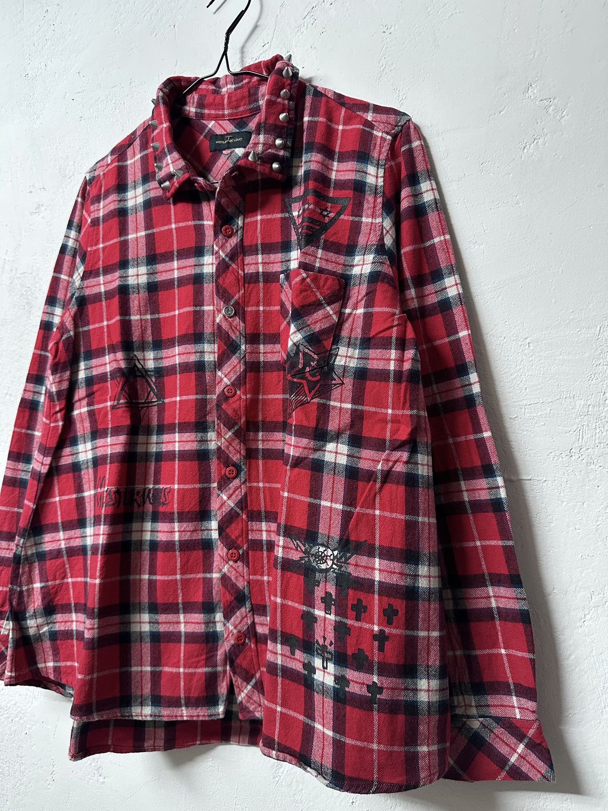 If Six Was Nine Japanes World wide love studded plaid button shirt Size US M / EU 48-50 / 2 - 2 Thumbnail