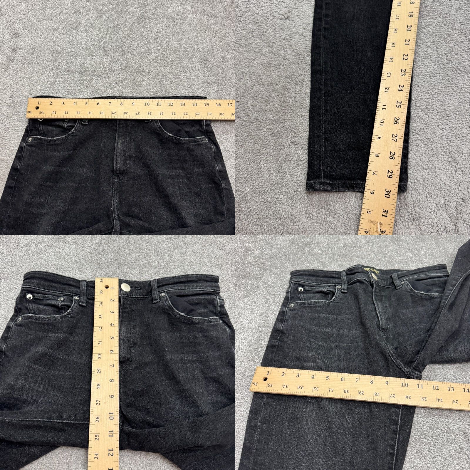 Rhythm Red Card Jeans Slim Taper Denim Black Mens 28x29 Vintage N/A West Japan Size US 28 / EU 44 - 8 Thumbnail