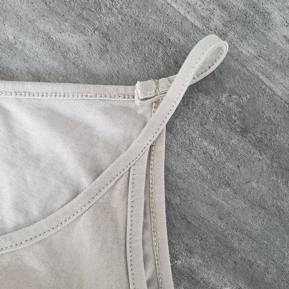 Designer Light Taupe Asymmetrical Mia Inspiration Tank Size XS / US 0-2 / IT 36-38 - 3 Thumbnail