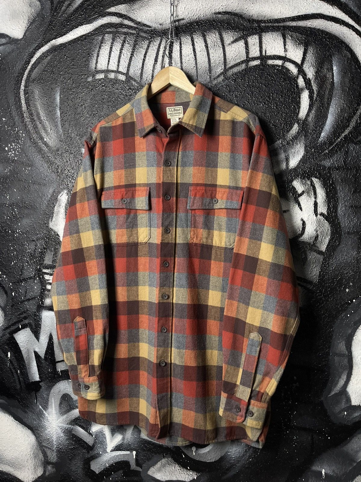 L.L. Bean × Vintage L.L Bean Chamois Plaid Shirt Men’s Traditional Fit Size US L / EU 52-54 / 3 - 1 Thumbnail