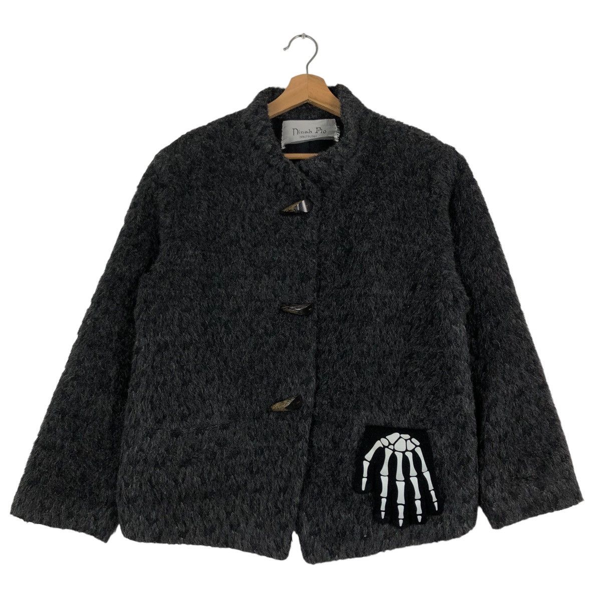 Designer 🔥Wool Mohair Cropped Jacket Dinah Flo Debut in 1989 Size US M / EU 48-50 / 2 - 1 Thumbnail
