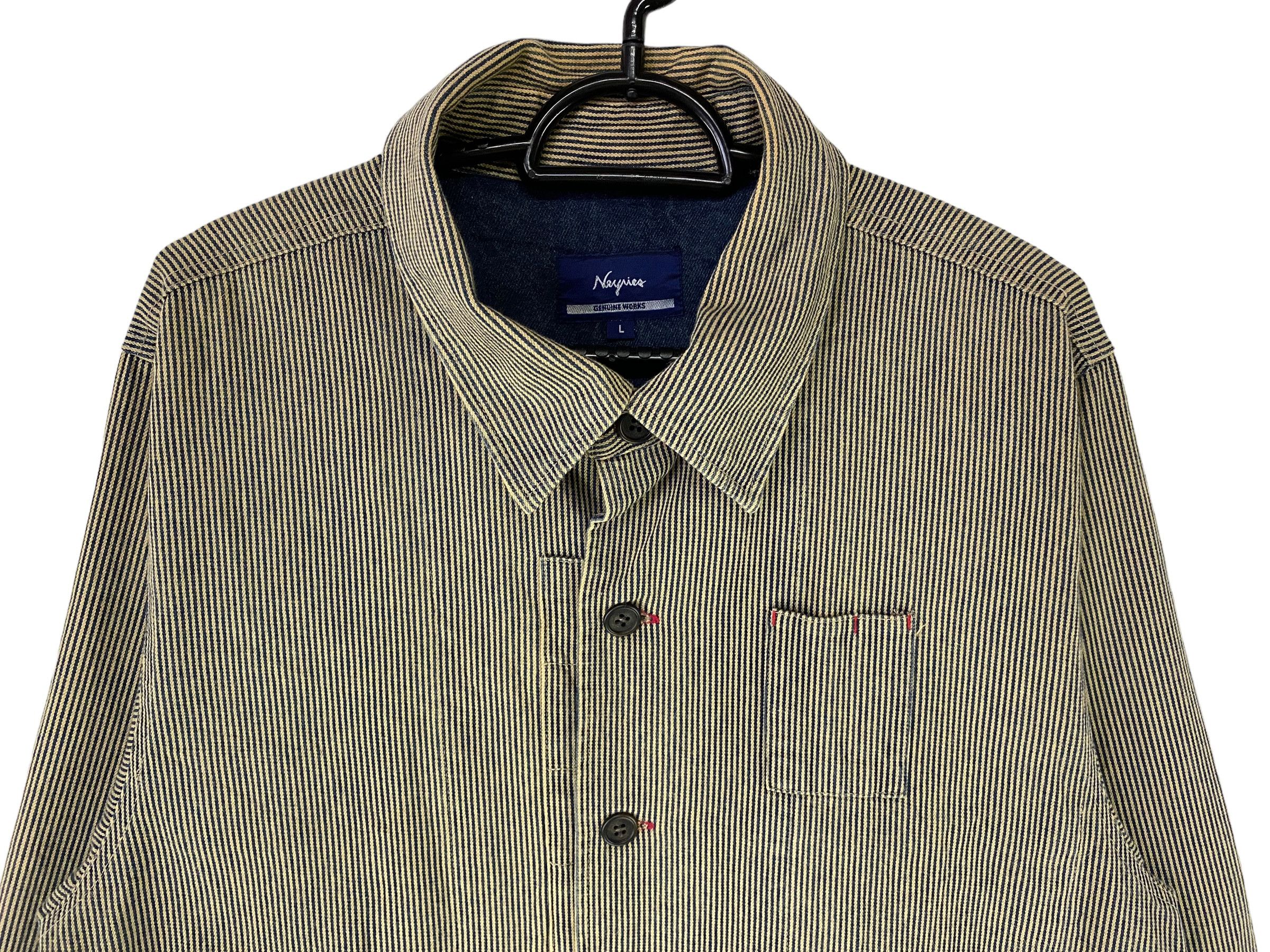 Designer × Japanese Brand 2000s Nayries hickory stripe work jacket Size US L / EU 52-54 / 3 - 4 Thumbnail
