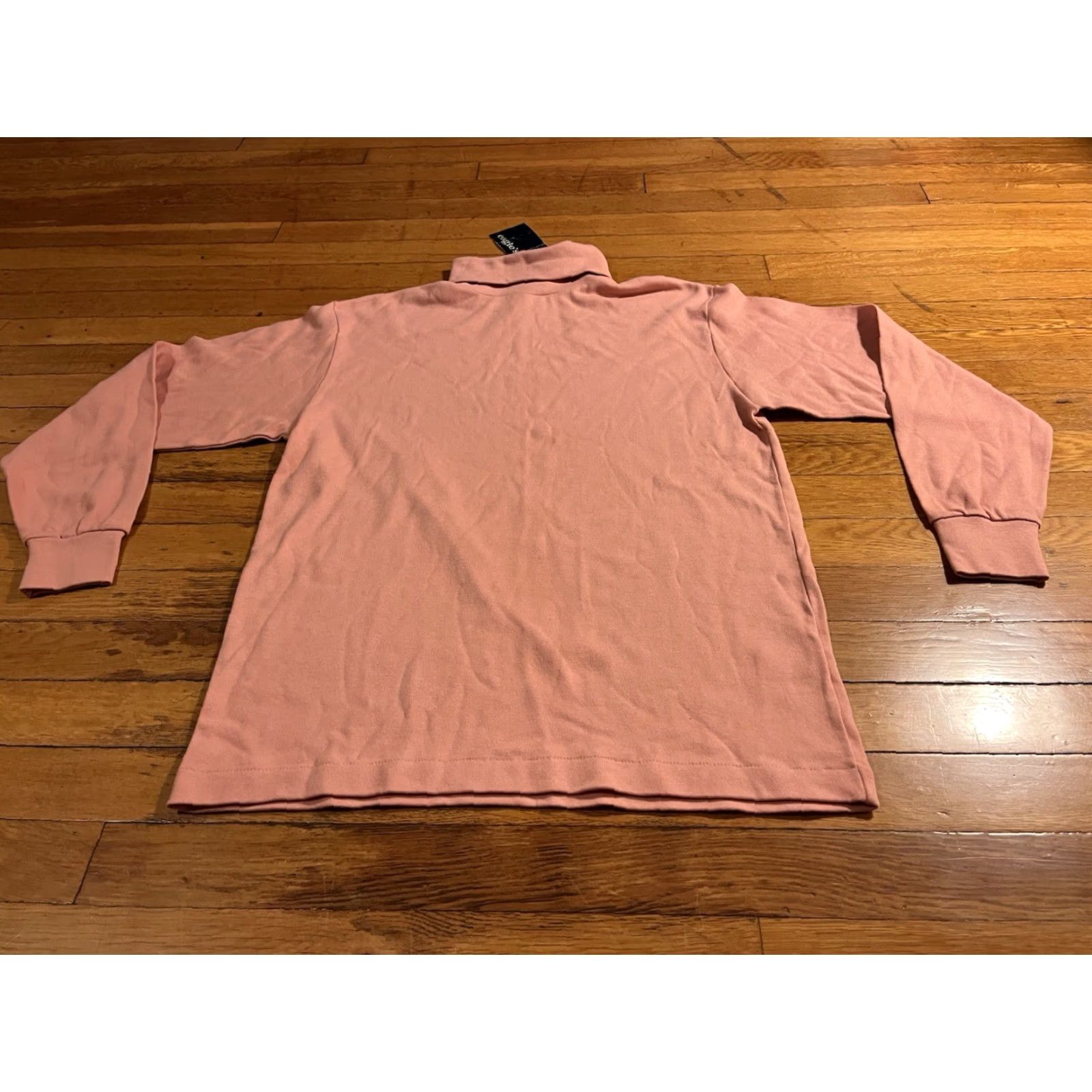 Pinko VINTAGE Eagle’s Eye Turtleneck Shirt Women’s Medium Pink Casual Solid 80s 90s Retro Preppy Classic Regular Womens Size M / US 6-8 / IT 42-44 - 2 Thumbnail