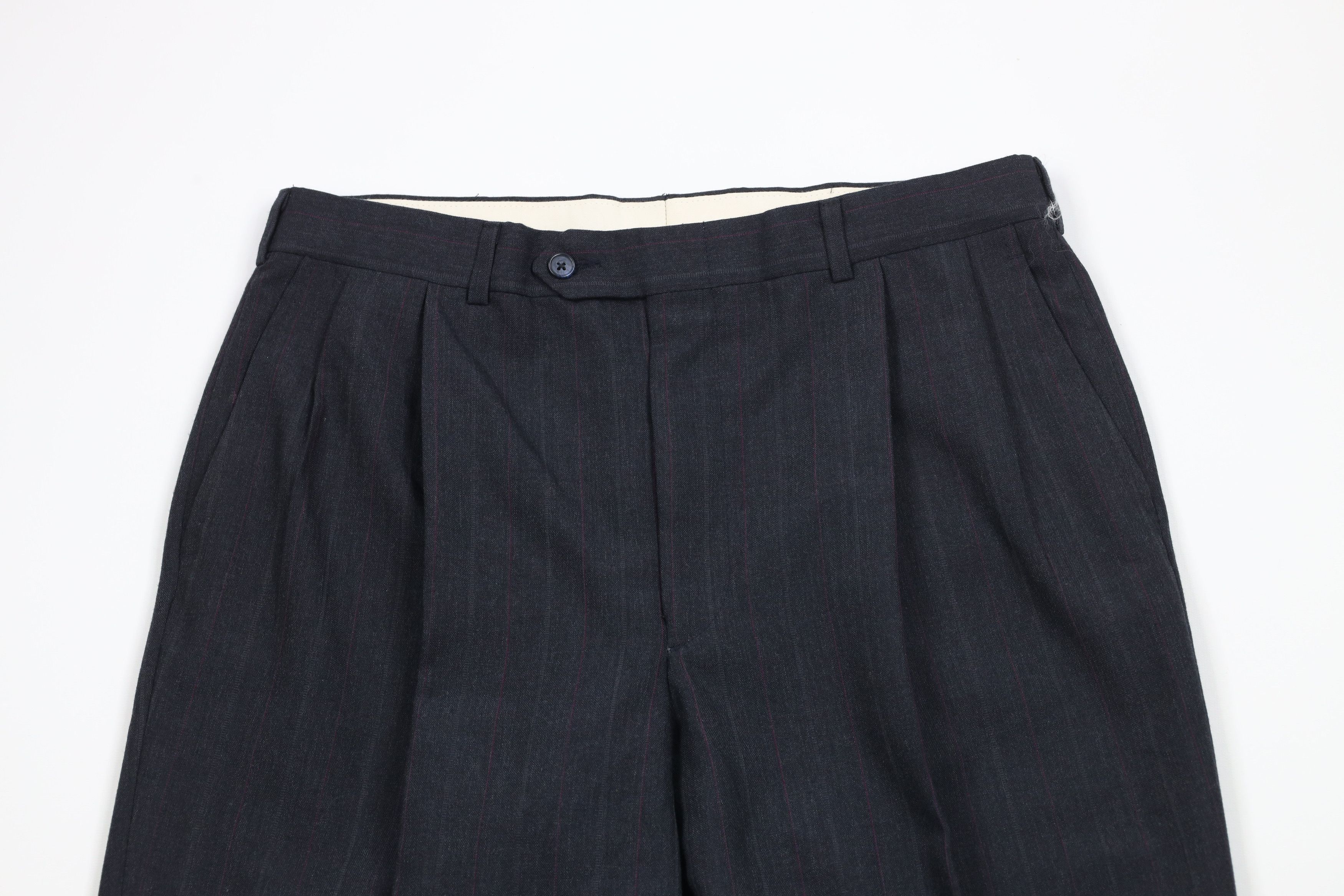 Vintage Vintage 90s Streetwear Pinstriped Wide Leg Chino Pants USA Size US 32 / EU 48 - 2 Thumbnail