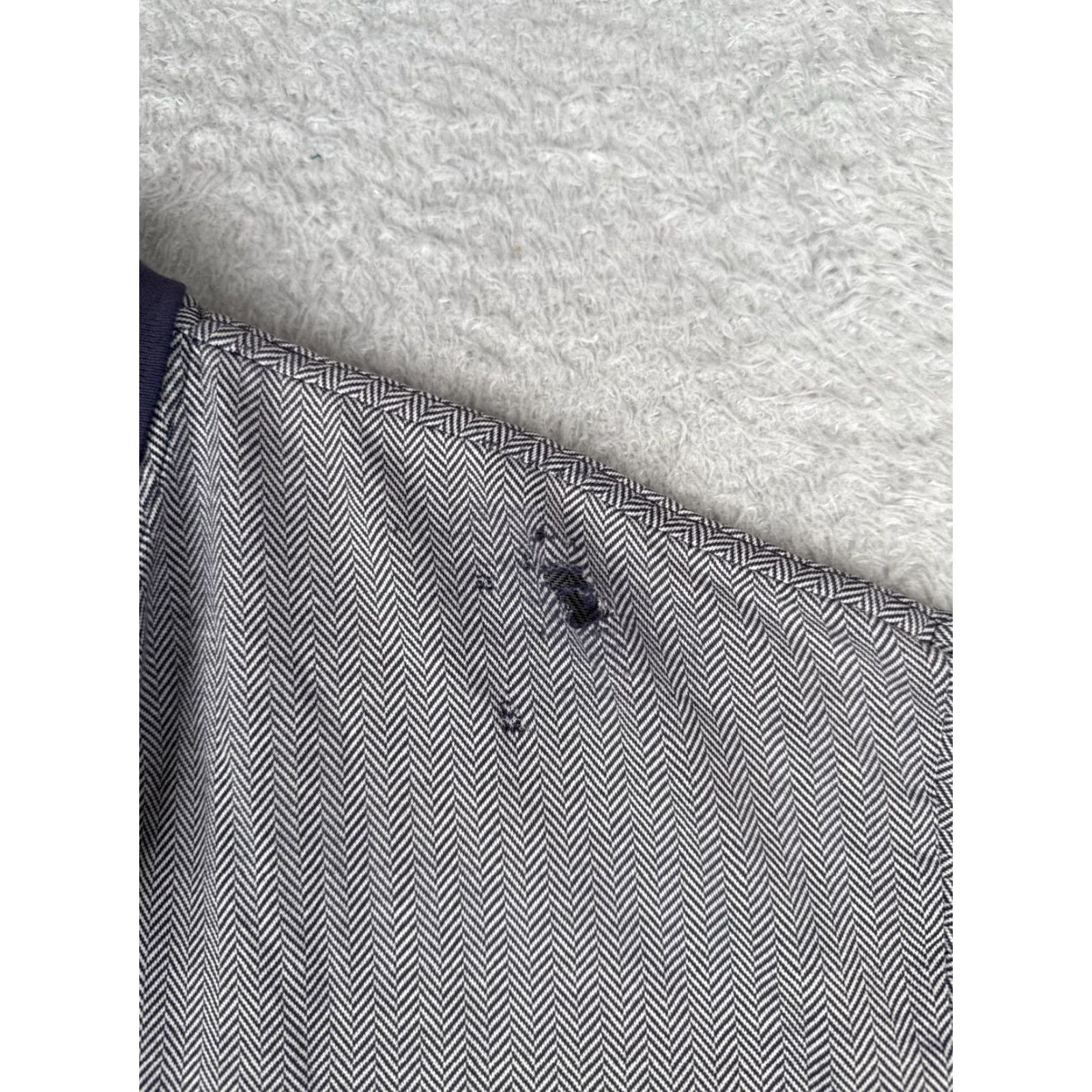 Ralph Lauren VINTAGE Ralph Lauren Polo Shirt Mens 2XL Gray Herringbone 100% Cotton Short Sleeve Polo Shirt Mens XXL Tall Blue/Gray 2XL Size US XXL / EU 58 / 5 - 2 Thumbnail