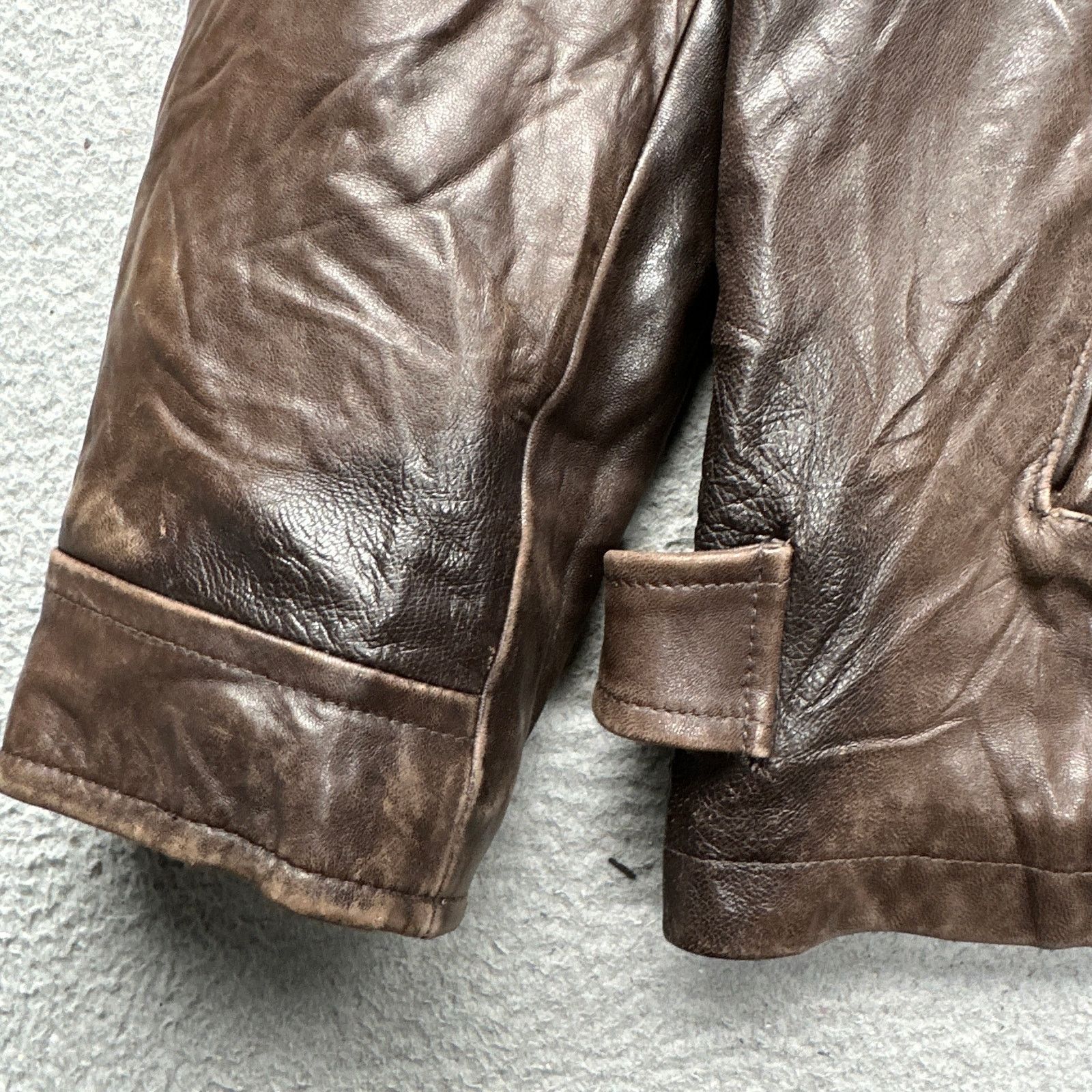 Nautica Nautica Leather Full Zip Lined Jacket Mens Large Brown Size US L / EU 52-54 / 3 - 12 Thumbnail