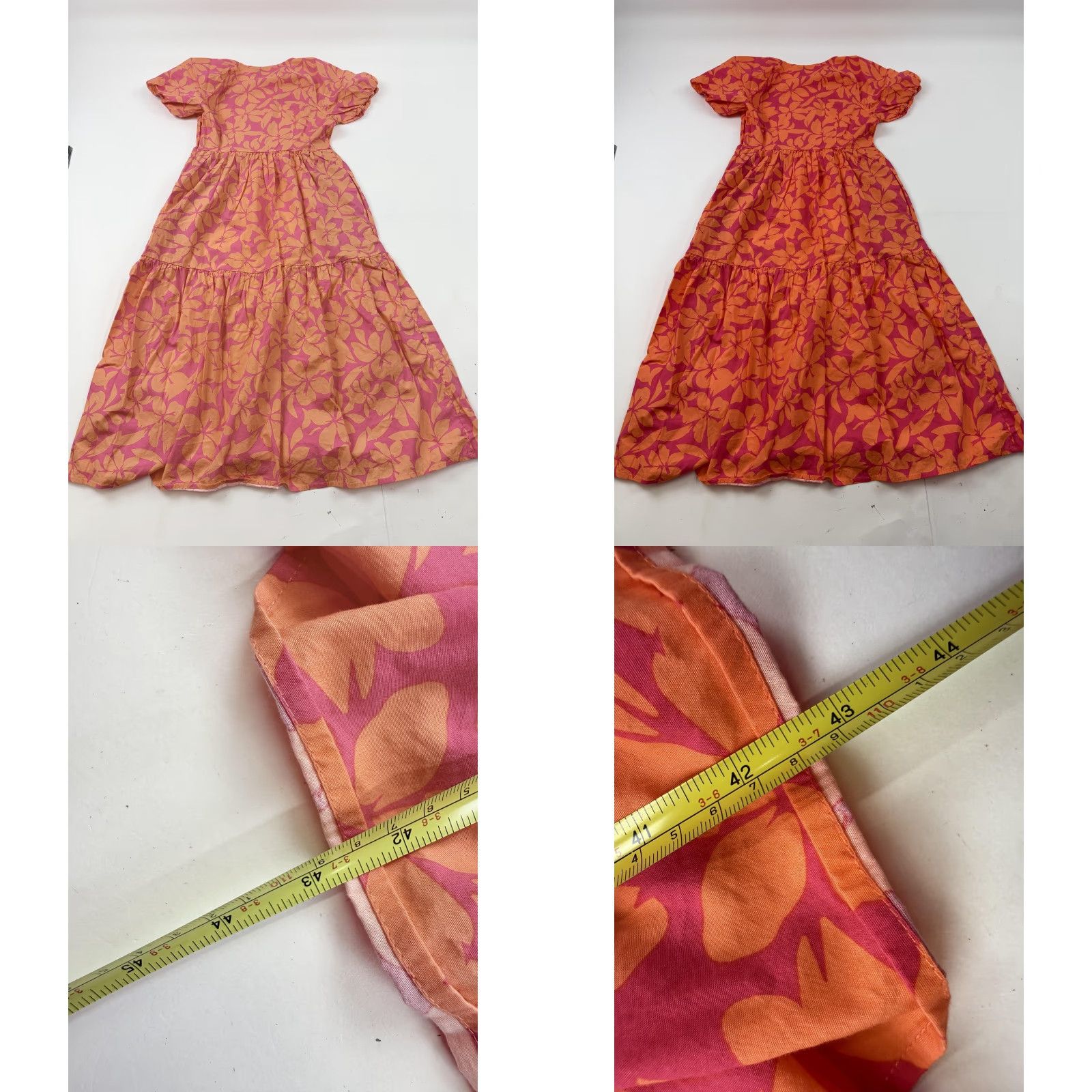 J.Crew J.CREW Dress Womens 4 Pink Floral Puff Sleeve V-Neck Tiered Midi Sundress Size S / US 4 / IT 40 - 8 Thumbnail