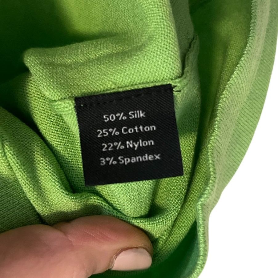 Designer Rondina New York Silk Blend Short Sleeve Green Knit Top M Size M / US 6-8 / IT 42-44 - 5 Thumbnail