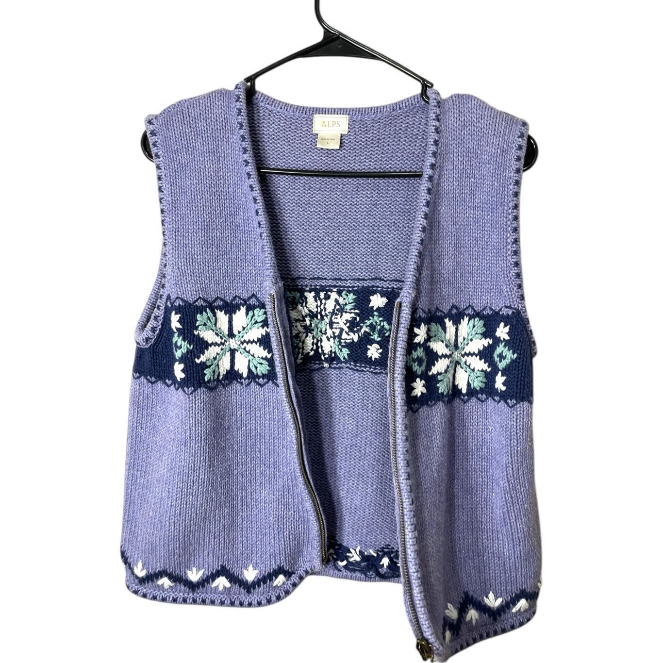 Other Vintage Alps Early 2000s Purple Snowflake Sweater Vest Size Size M / US 6-8 / IT 42-44 - 4 Thumbnail