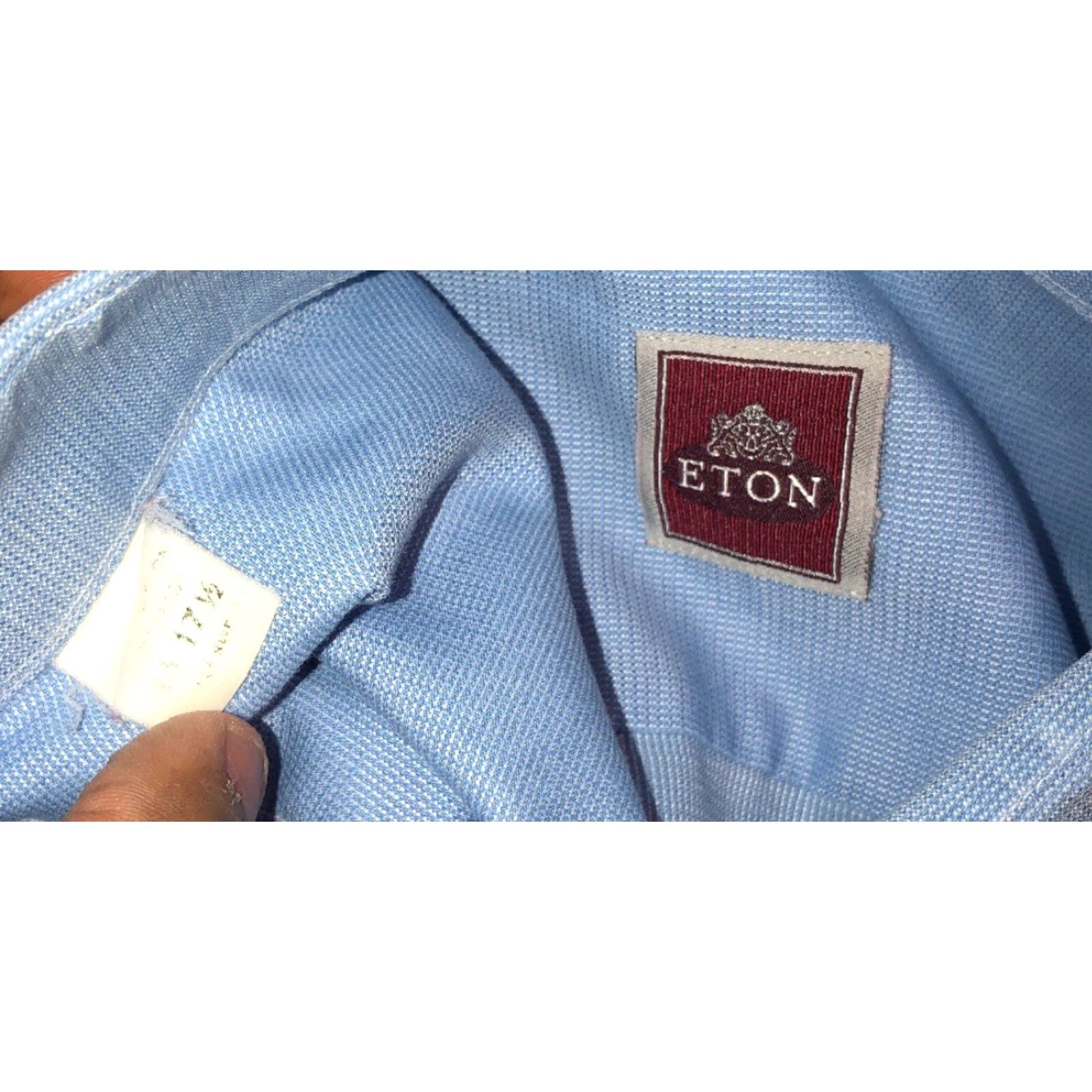 Eton VINTAGE Eton Etastar Shirt Mens Long Sleeve Button-Up 17 1/2 24" Armpit M Blue Mens Size US XL / EU 56 / 4 - 5 Thumbnail