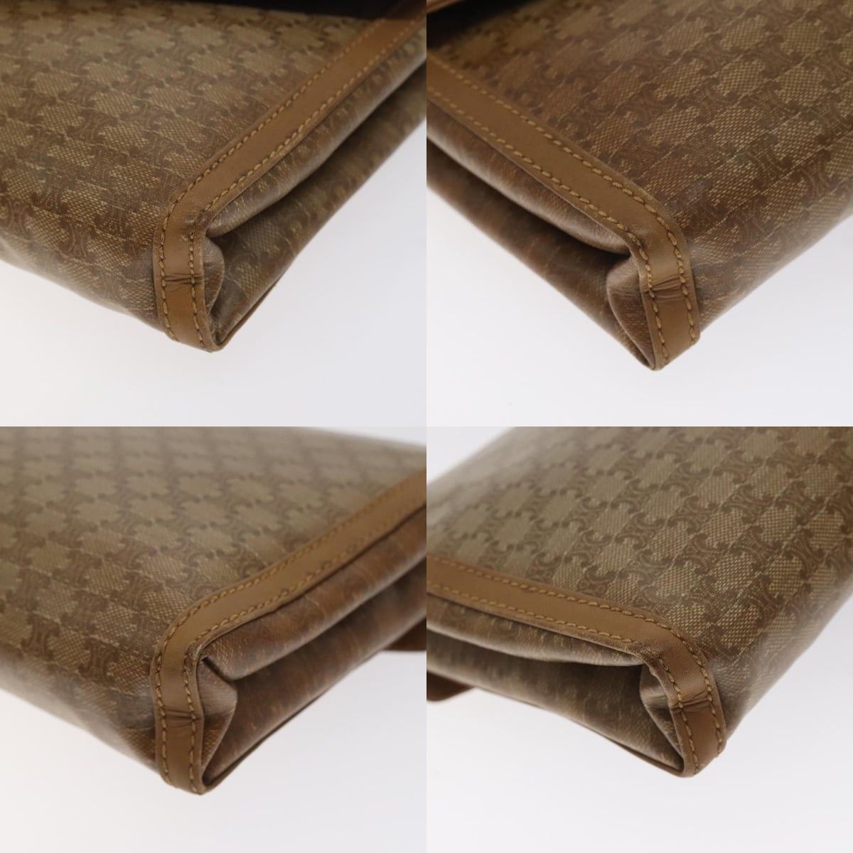 Celine CELINE Macadam Canvas Shoulder Bag Brown Gold Size ONE SIZE - 10 Thumbnail