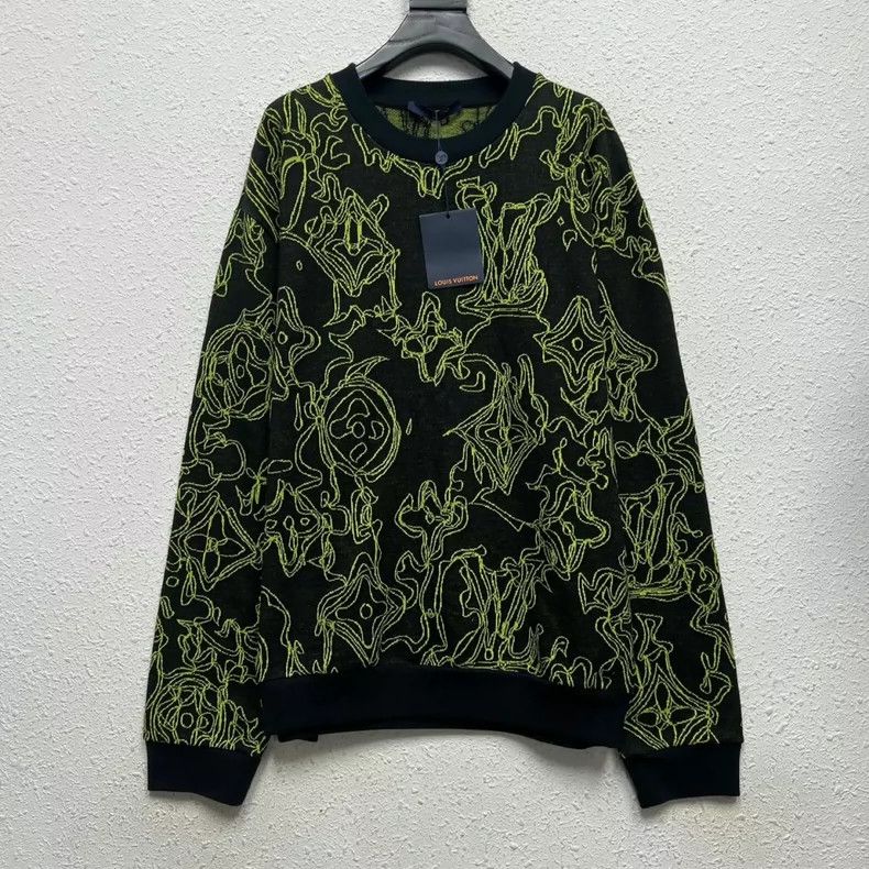 Louis Vuitton LOUIS VUITTON FW23 Logo Intarsia Crewneck Sweater - dmc Size XXL / US 16-18 / IT 52-54 - 1 Thumbnail