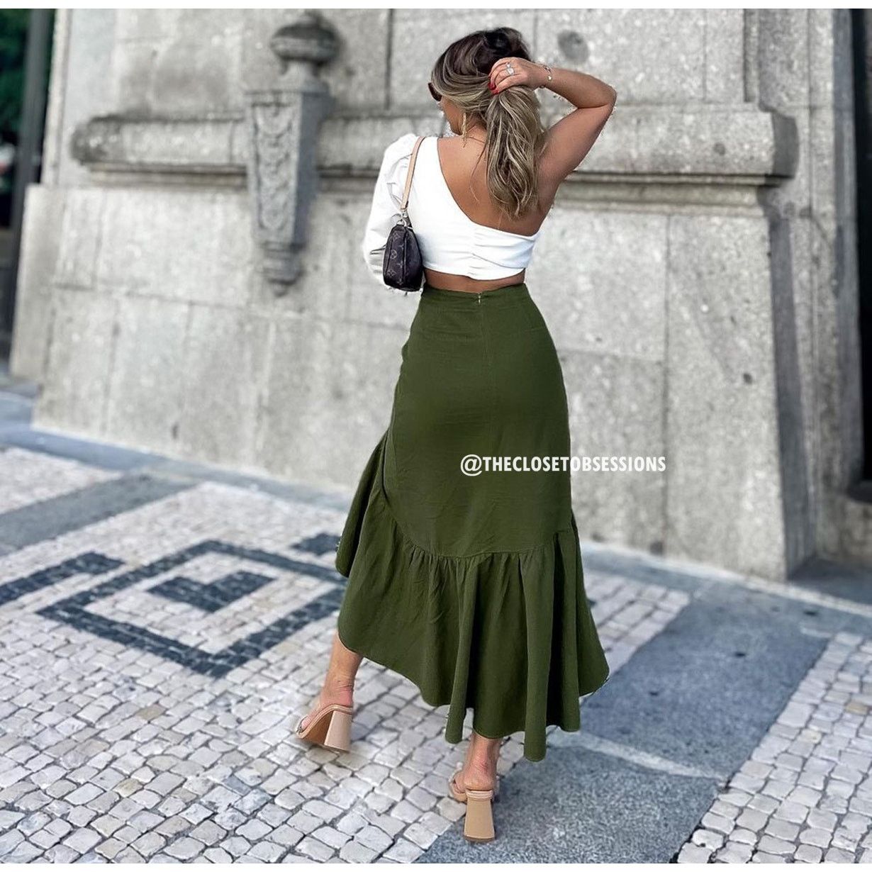 Zara ZARA Linen Blend Asymmetrical Skirt NWT Size 33" - 9 Thumbnail