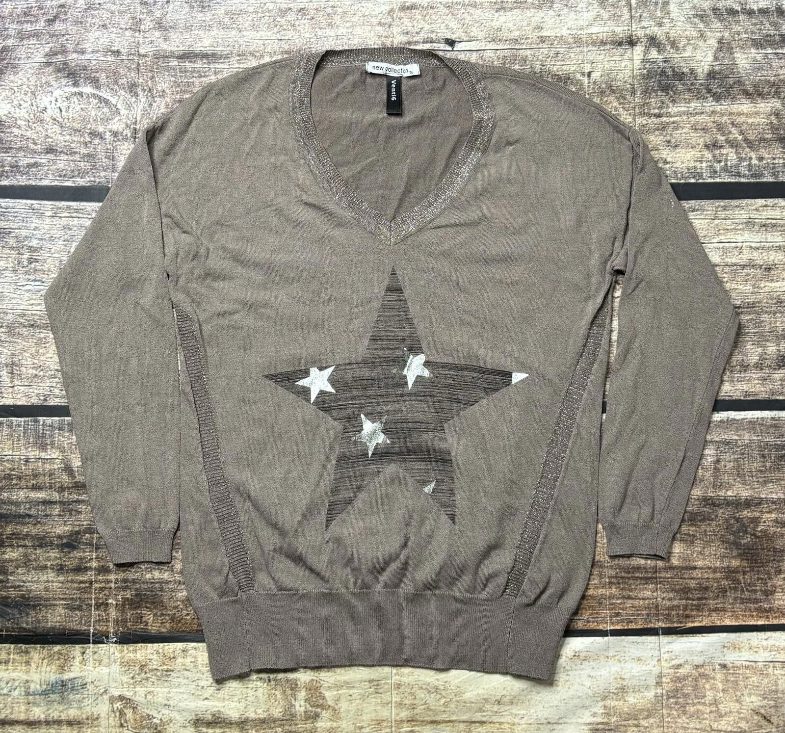 Other Venti6 Sweater Women's L Pullover Star Glitter Italy Linen Size L / US 10 / IT 46 - 1 Thumbnail