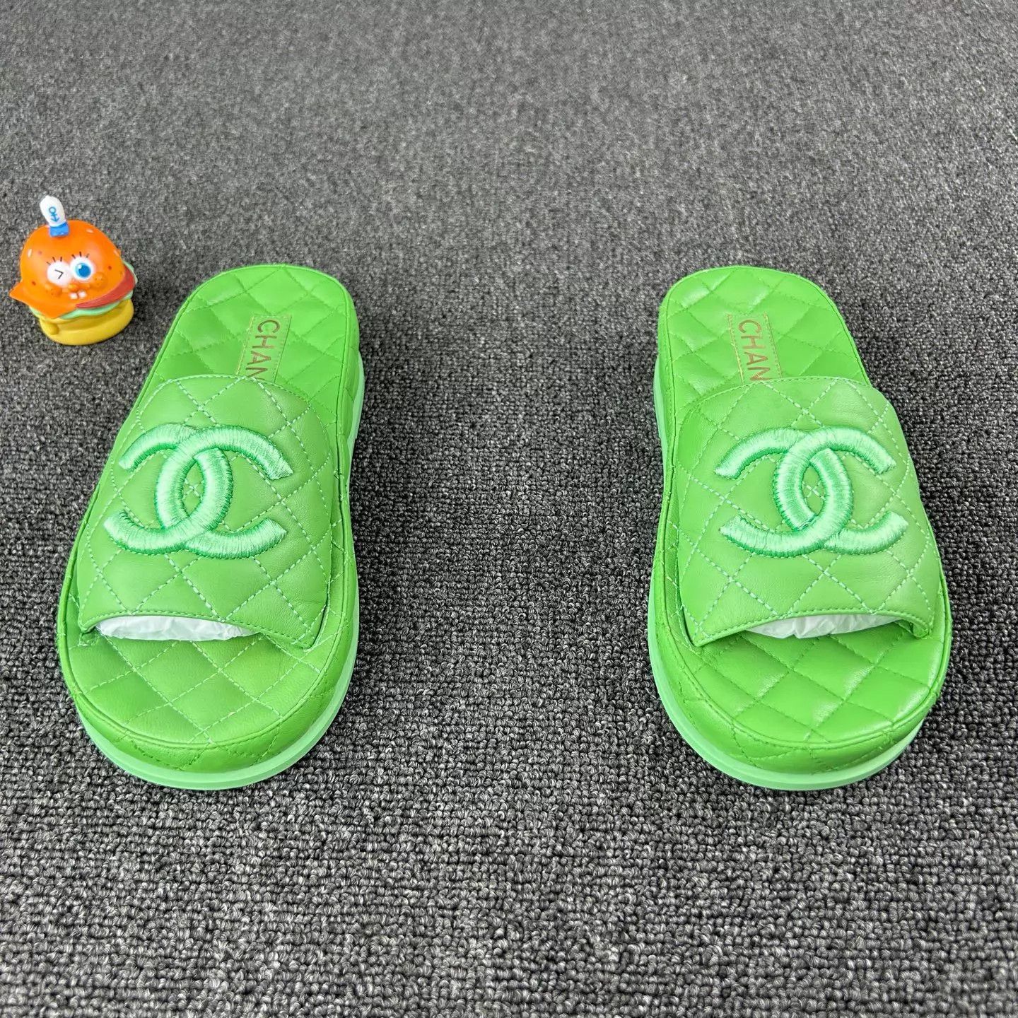 Chanel Chanel Pre-Owned Green Lambskin Slippers Size 36 Size US 5.5 / IT 35.5 - 2 Thumbnail