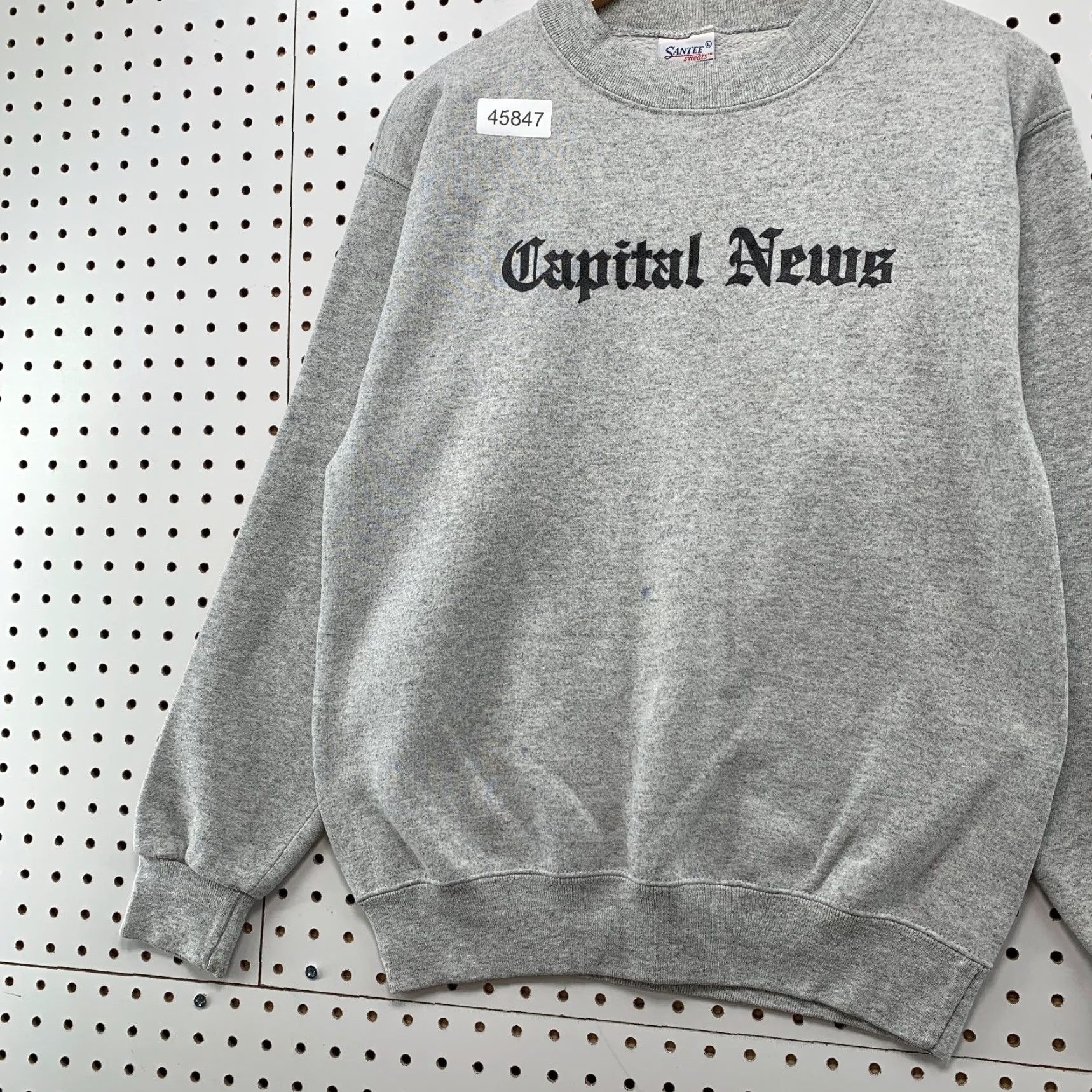 Vintage VINTAGE Capital News Sweatshirt Mens Large Gray Heavyweight USA Shirt Pullover 80s Regular Size L Men Size US L / EU 52-54 / 3 - 3 Thumbnail